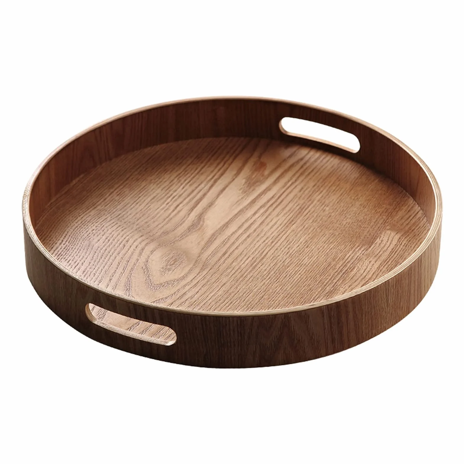 Bandeja Bandeja redonda de la bandeja de la comida de madera Tea Tea Coffee Bandeja de cena con asas de cena Sirviendo bandejas para té Frutas de café Fiestas Bandeja Antideslizante ( Size : Xl )