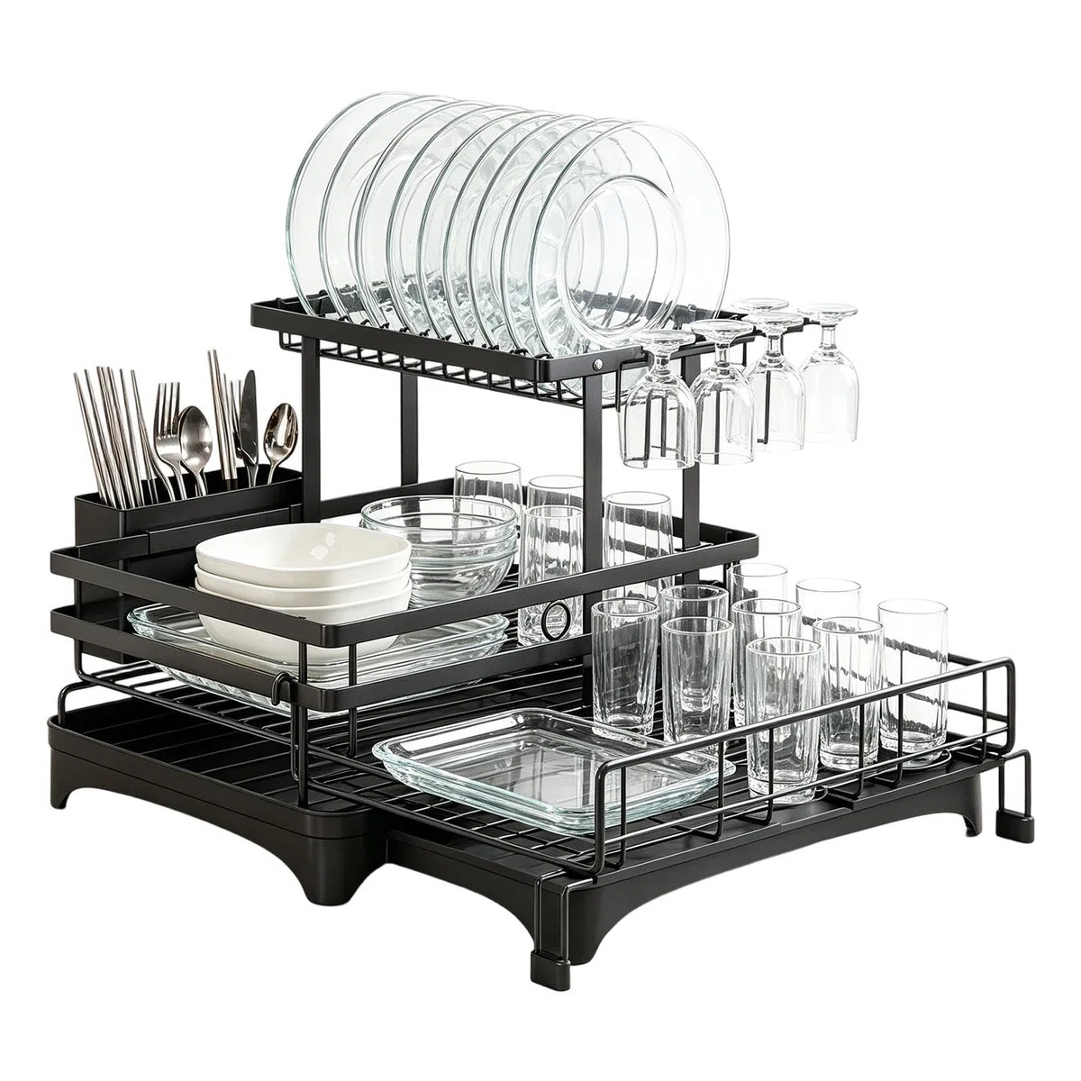 Escurridor Platos Para Encimera Cocina Gran Capacidad Extensible Con | Escurridor De Vajilla Para Fregadero De Cocina Para Cuenco Taza Cubiertos Esponja Espátul