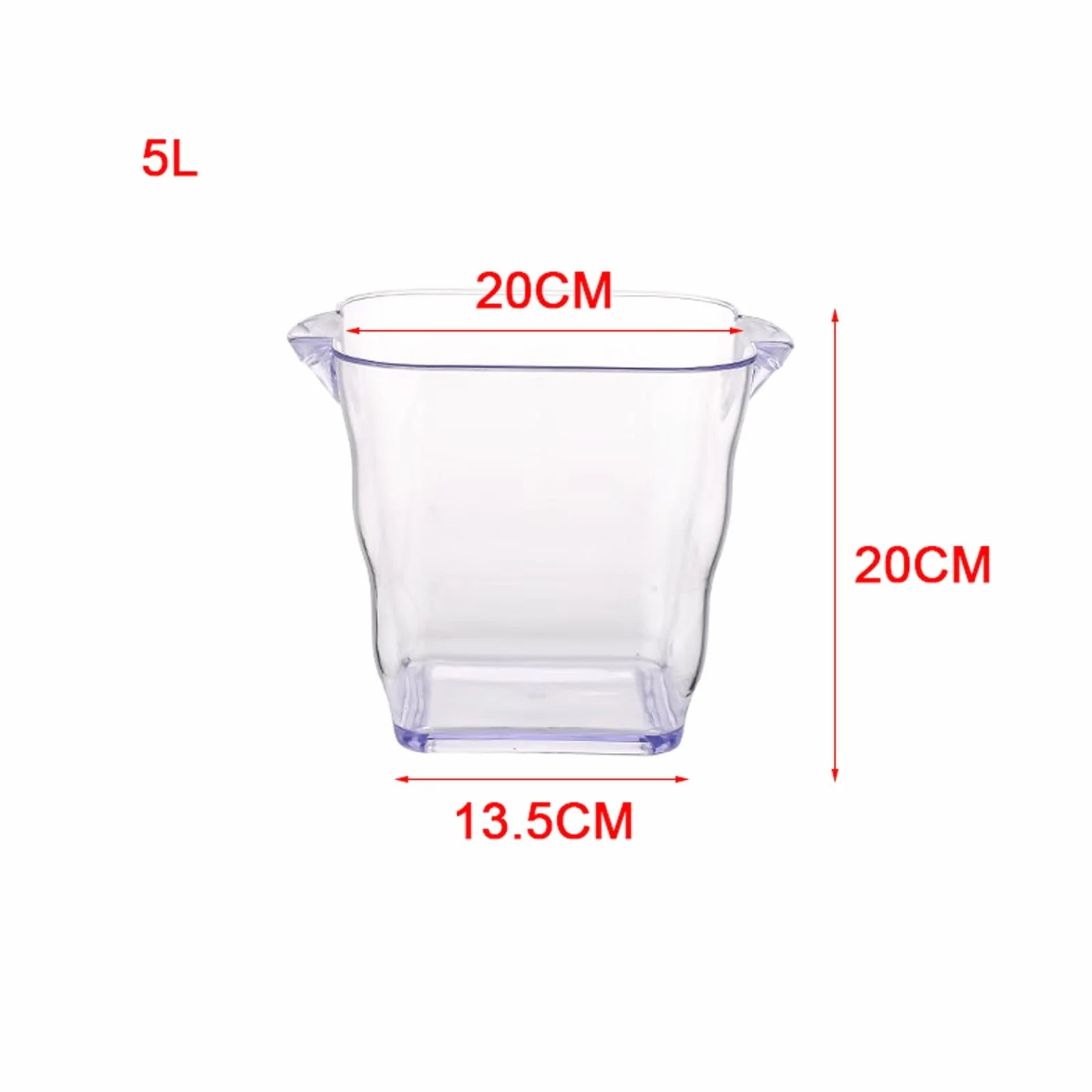Fiestas Cubos de Hielo acrílicos for Fiestas, Cubo plástico Transparente 5L for Vino, Botella, Enfriador Bebidas, Tina, champán, Cerveza, Bebida Enfriador de Bebidas