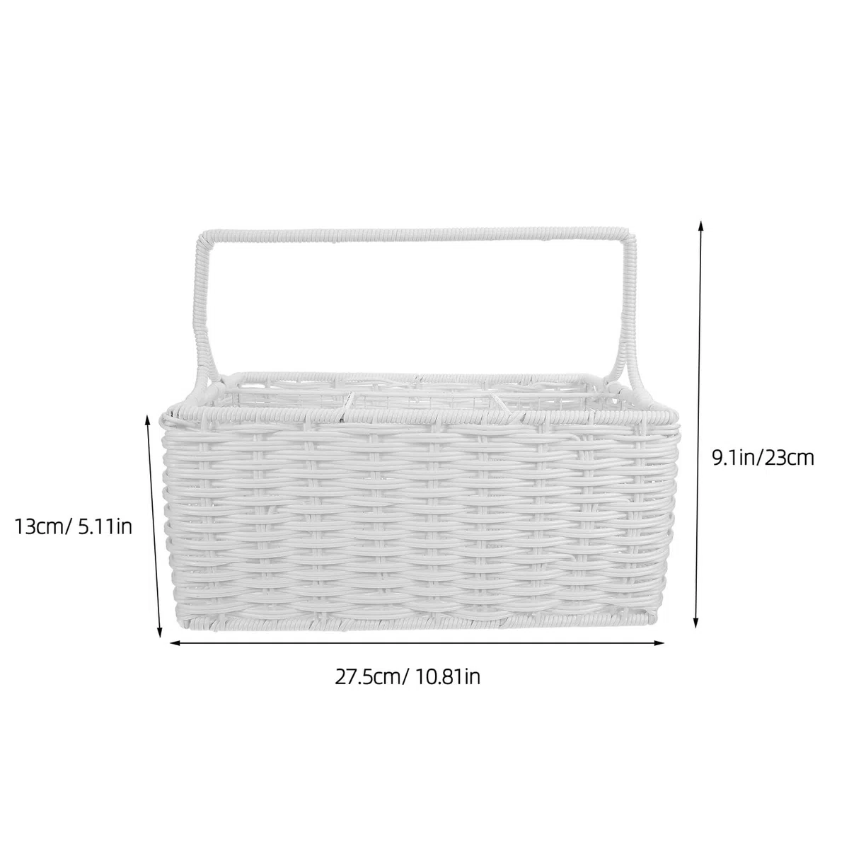 Angoily Cesta Organizadora para Cubiertos con Compartimentos Múltiples Cesta Tejida de Organizador Portátil para Utensilios de Cocina para Tenedores y Uso Doméstico y Picnic