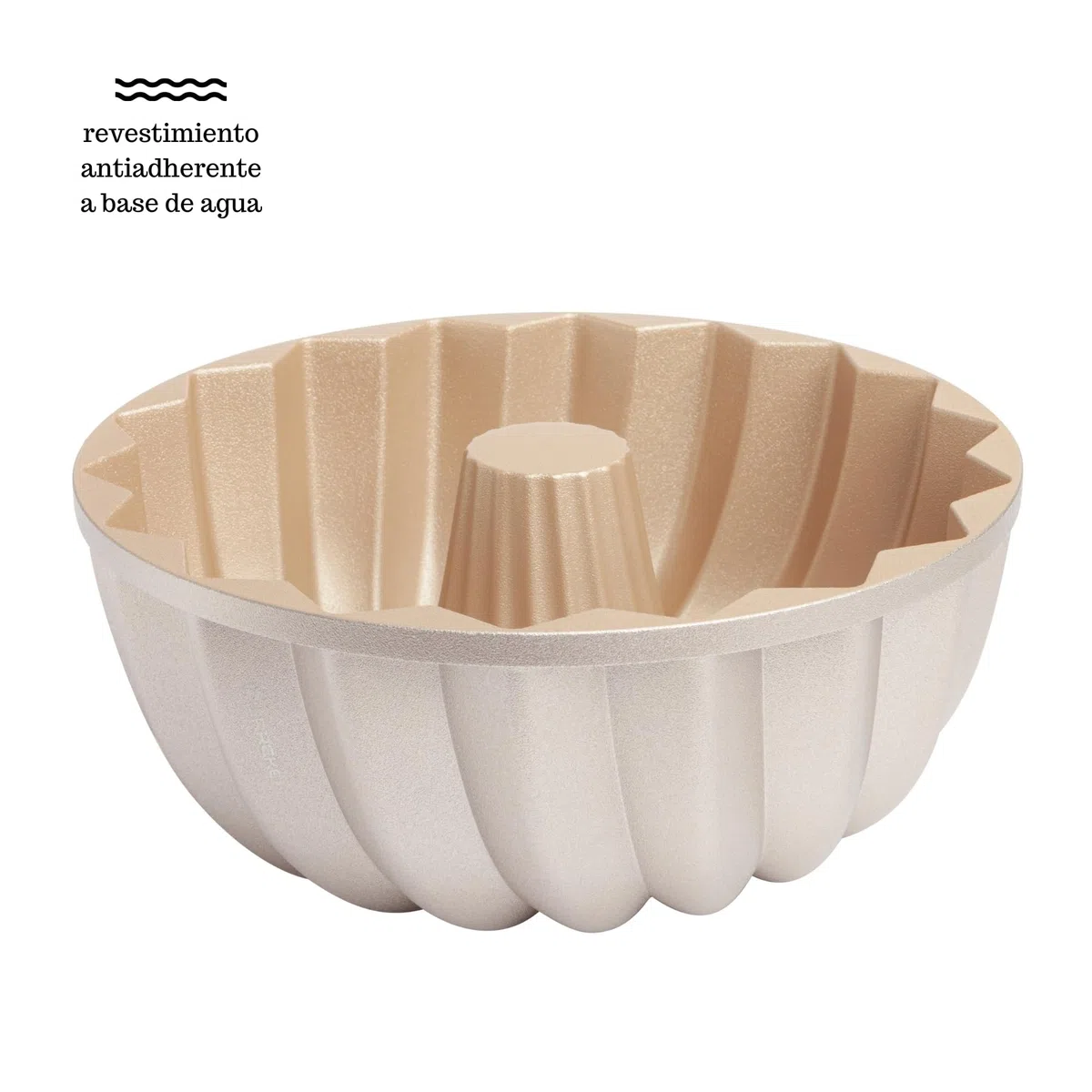 Erreke Molde Bizcocho Horno, Molde Tarta, Doble Capa Antiadherente, Aluminio Fundido Resistente, Savarín Cocción Uniforme, Repostería, Color Oro Rosa, 24cm, 2.5 litros, Clásico