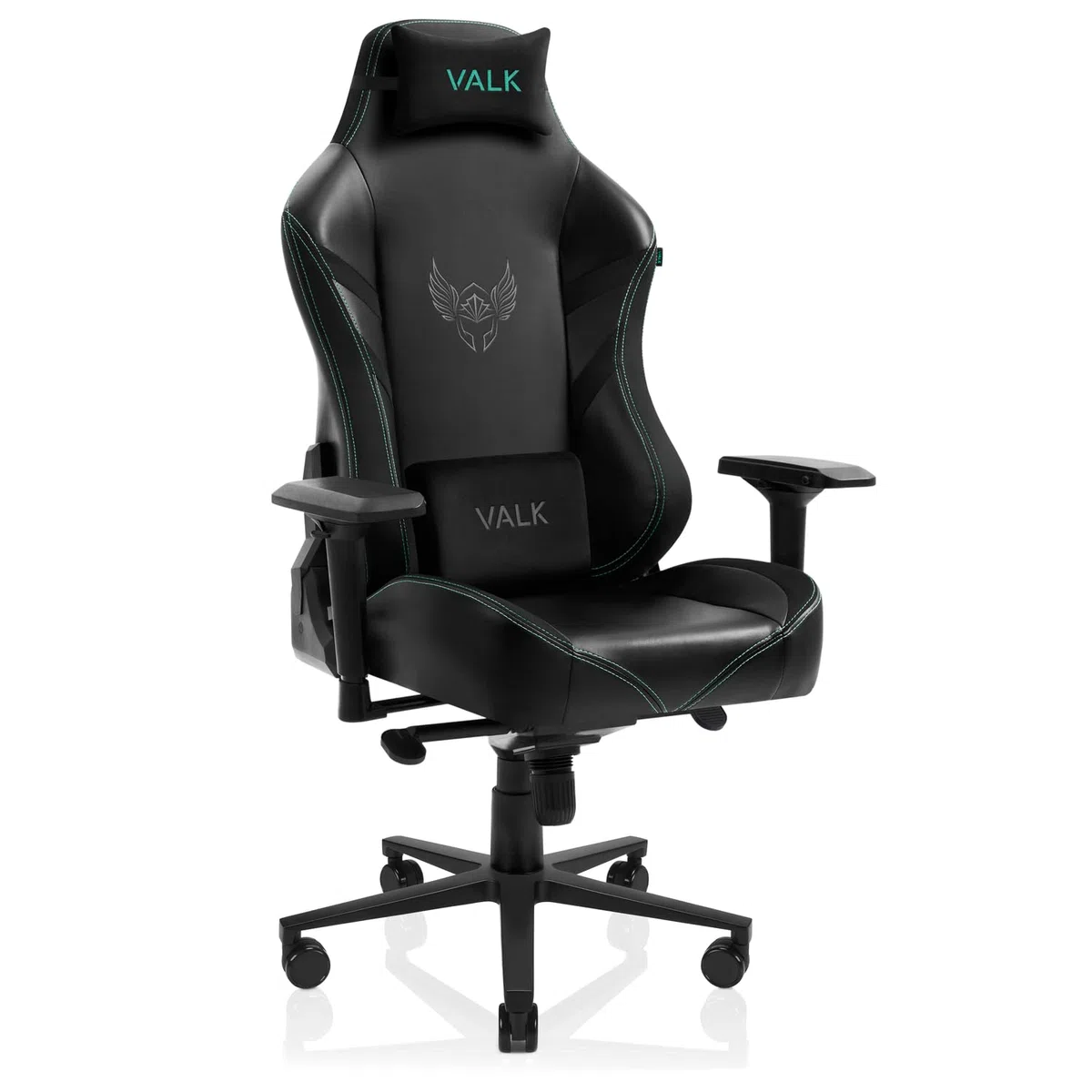 VALK Freya - Silla Gaming Ergonómica Profesional, Polipiel (Mecanismo basculante, Reposabrazos 4D, Cojines Memory Foam, Respaldo reclinable, Pistón Clase 4) Silla Gamer, Silla Oficina (Negra)
