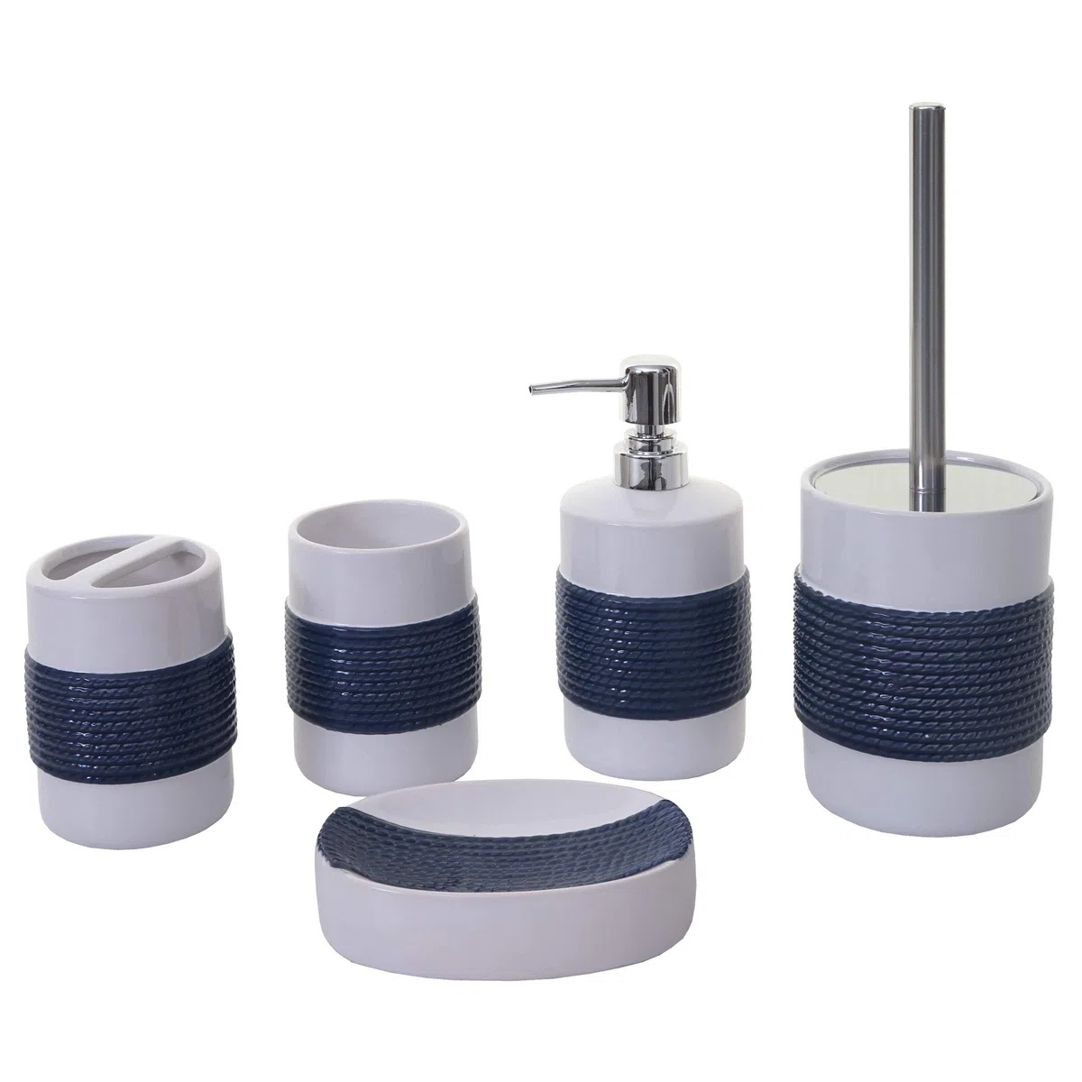 Set de accesorios de baño HWC-C73 cerámica blanco azul