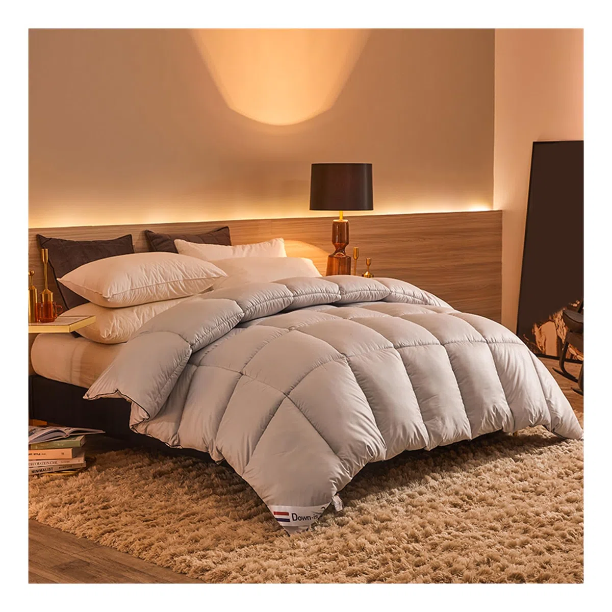 Edredón Nórdico, Edredón de Plumas y Plumón, Invierno Colcha Nordico Cama 150/180/200 Edredon De Invierno Cálido y Transpirable Caliente y Cómodo (Gris,220x240cm(3.5kg))