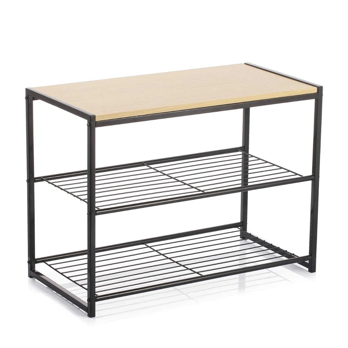 Moa Mueble Auxiliar Acero Y Madera 60x30x44,5cm Hierro Incluye Instrucciones