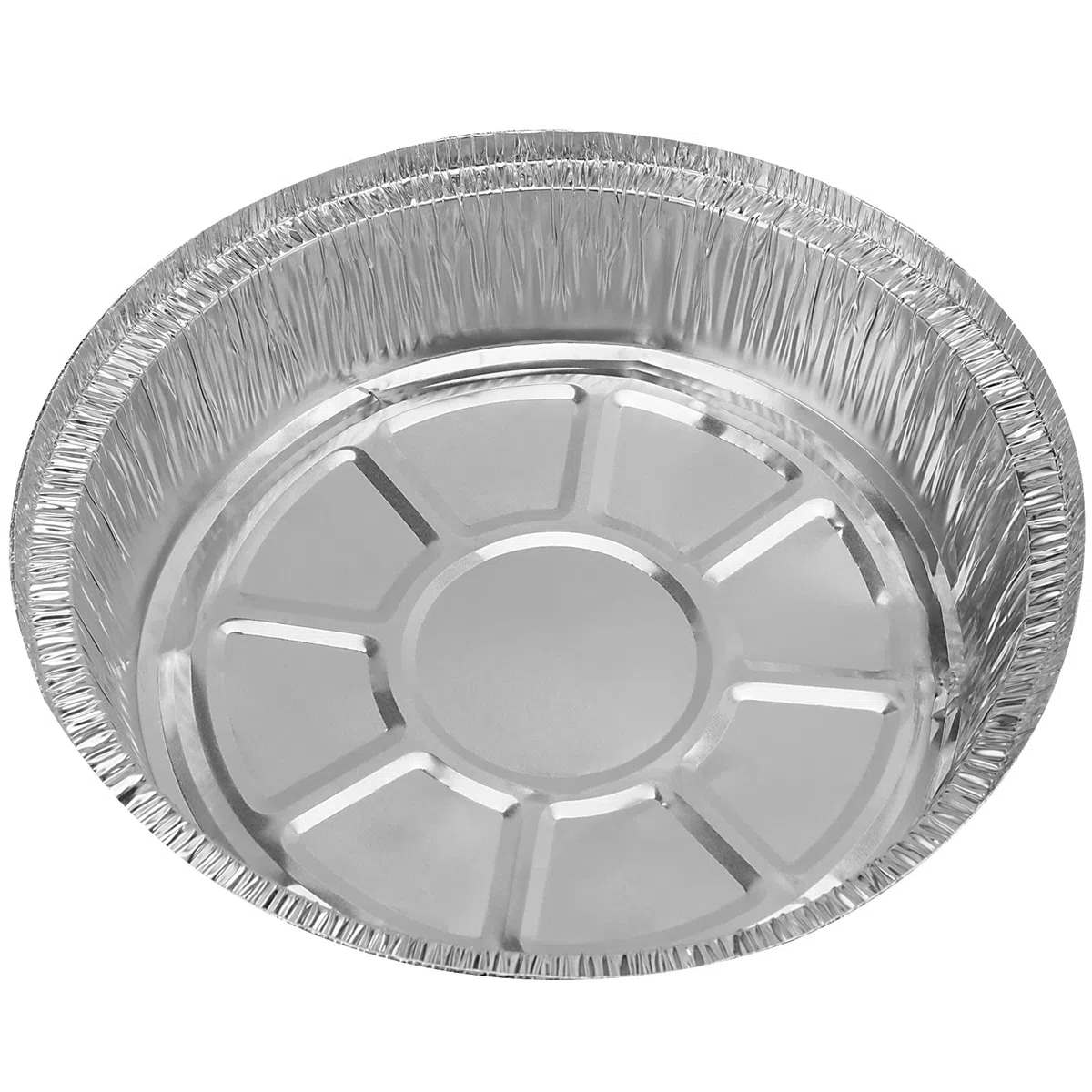 SINJEUN Paquete de 40 Bandejas Redondas de Papel de Aluminio de 8 Pulgadas Con Tapas, Para Pasteles y Flan