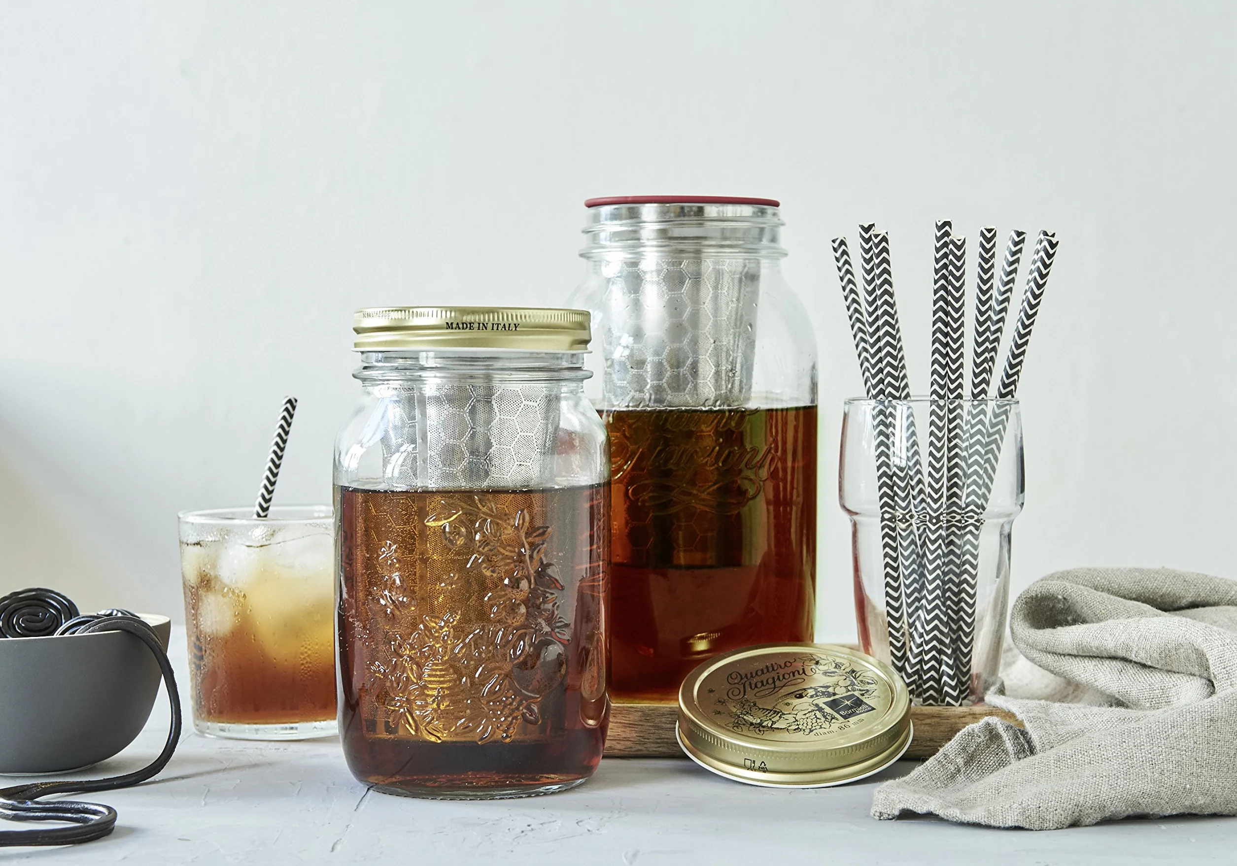 dripdrip Brewjar Cold Brew Coffee Jar, cafetera profesional para café frío – libre de plástico, filtro ultrafino de doble capa de acero inoxidable (1 litro)
