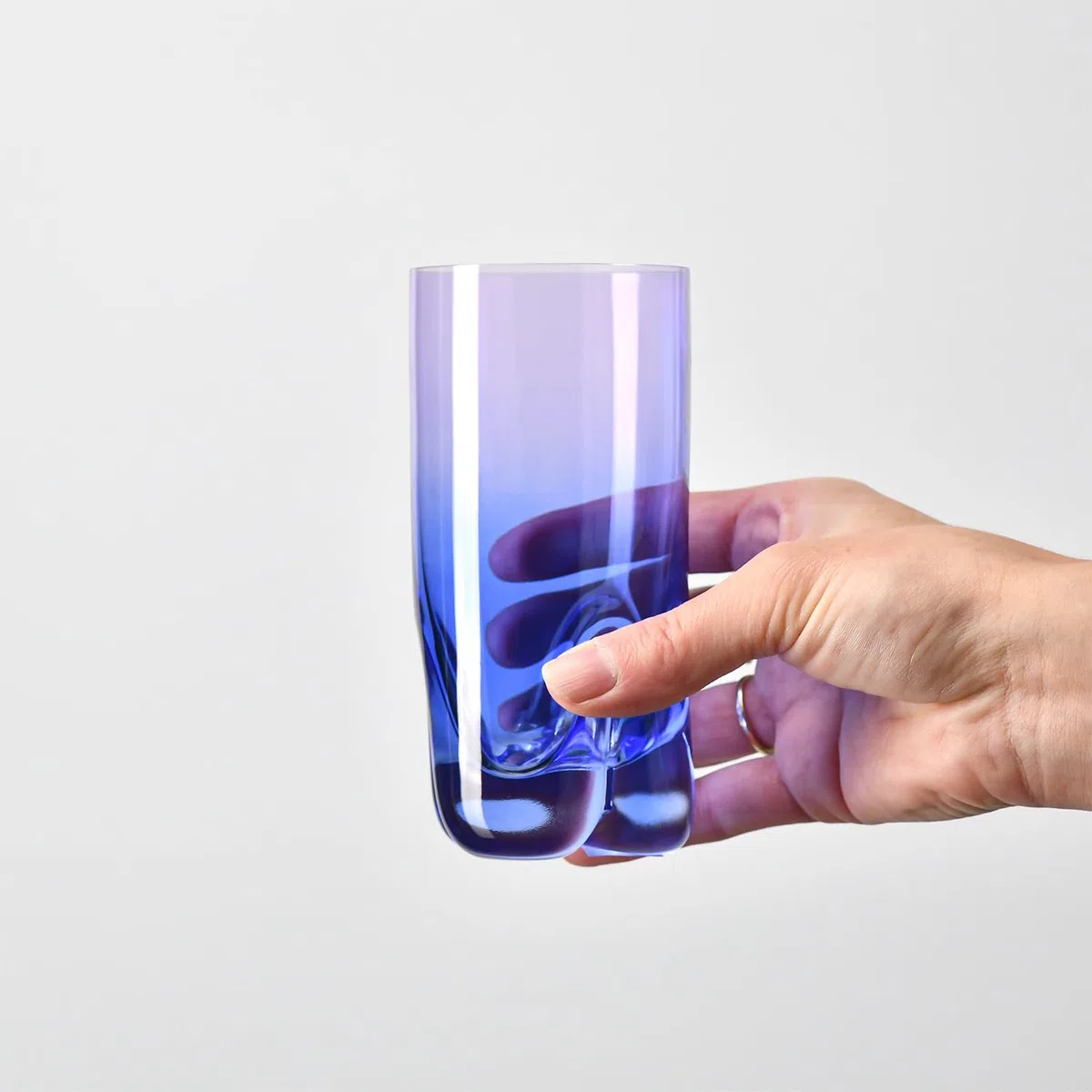 Krosno – Vasos para Bebidas, Agua y Zumos 300 ml – Set de 4 unidades en 4 colores diferentes – Colección Aurora – Cristal sin Plomo – Pintados a Mano
