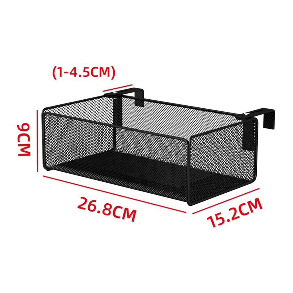 perfk Estante para plantas de balcón, cesta de almacenamiento colgante, estante para litera, accesorios con ganchos escalables para organización de oficina, Negro