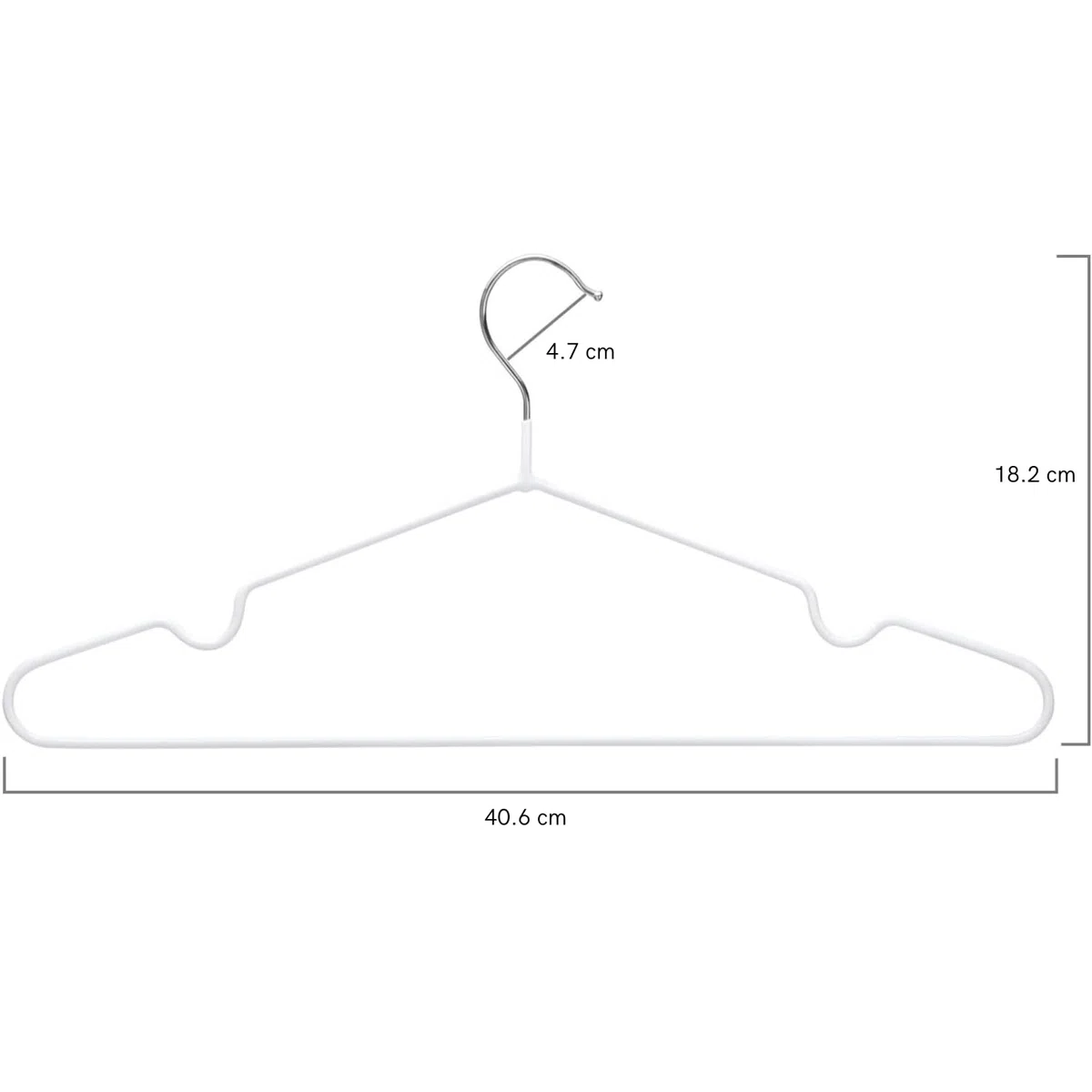 KROWN - Perchas Metálicas Blancas Antideslizantes, Resistentes y Duraderas para Chaquetas, Pantalones y Blusas (48, Blanco)