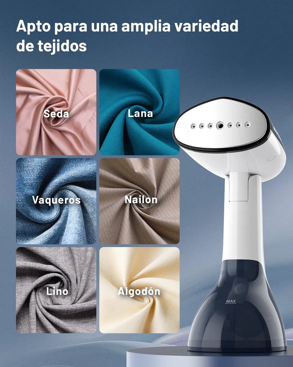 BEAUTURAL Plancha Vertical Vapor Portátil para Ropa, con Placa Calefactora de Aluminio, Calentamiento Rápido en 35 Segundos y Depósito de Agua Extraíble (Solo para 220-240V)