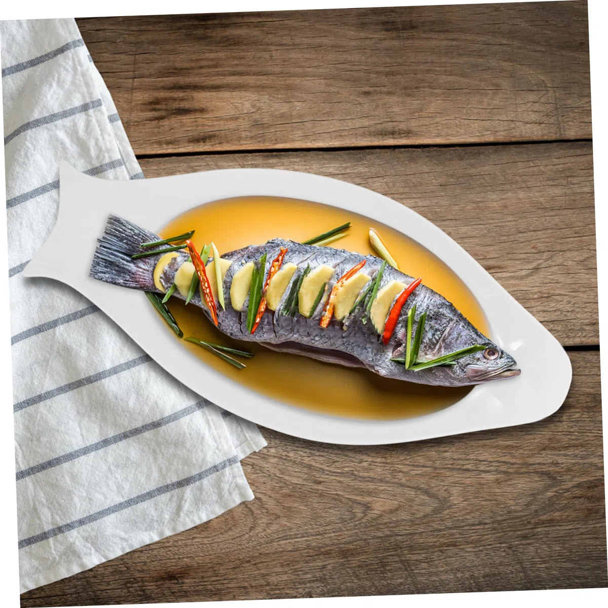 Toyvian Vajilla de Pescado Ovalada de Cerámica de 16 Pulgadas Diseño Sencillo Adecuado para Servir Aperitivos Hogar o Restaurante