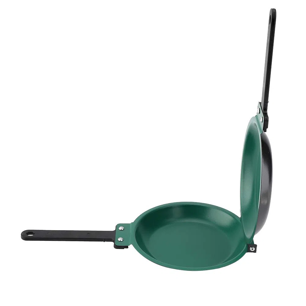 Sartén de doble cara, antiadherente para panqueques, sartén plegable, sartén para tortilla, parrilla antiadherente, panqueques, utensilios de cocina para el hogar, seguro para estufa de gas, verde