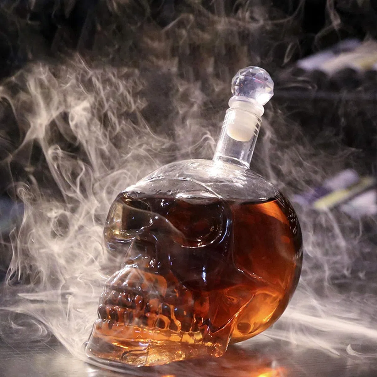550 ml Decantador Whisky, Calavera Decantador Licor, Decantador De Cráneo, Decantador De Whisky De Vidrio, Jarra De Whisky Frasco, Vasos Calavera Cristal, Para Whisky, Vino y Licores