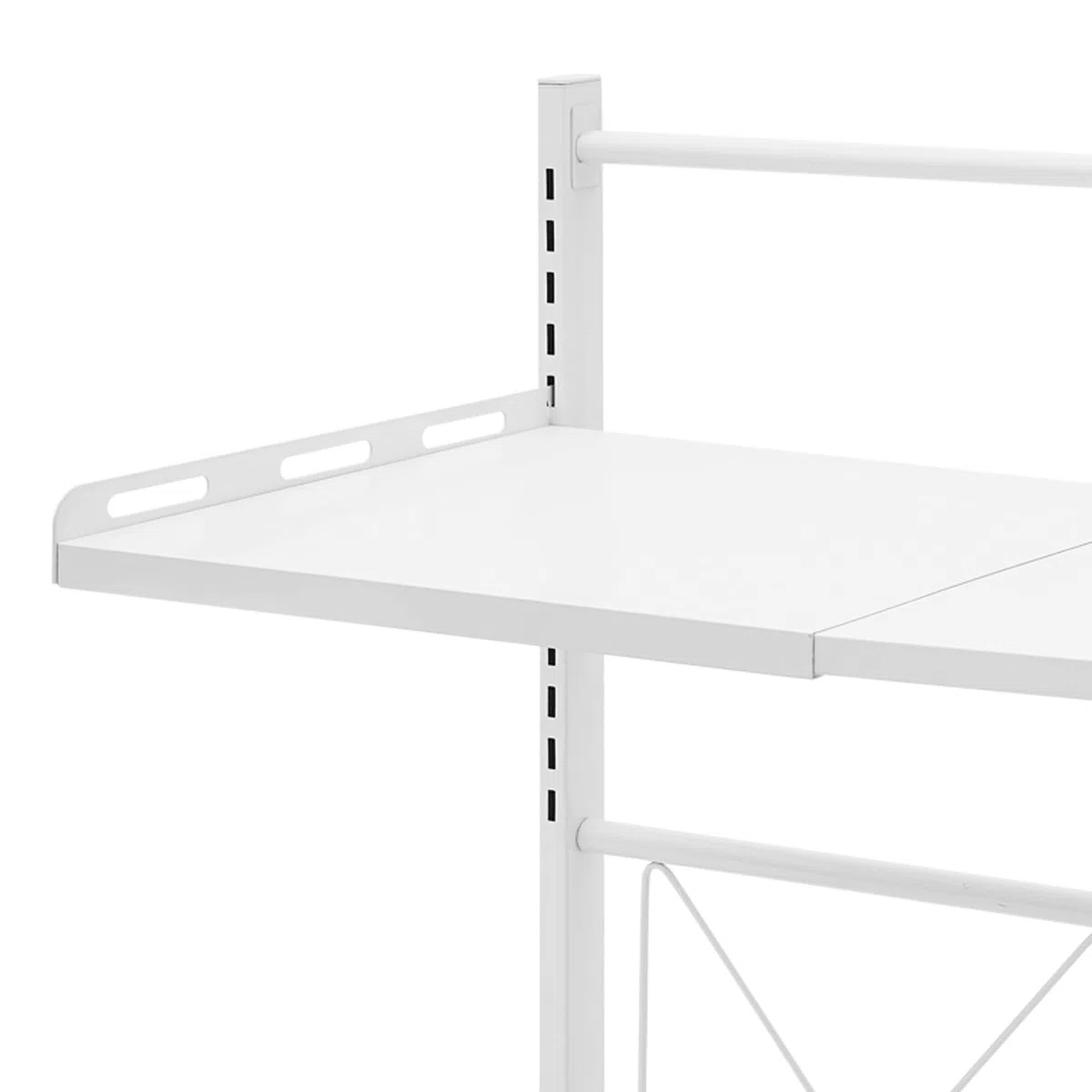 Estantería extensible para microondas de 2 niveles, ajustable, de acero al carbono, estantería de metal con 4 ganchos, soporte para microondas, estante para especias de pie, estante para horno