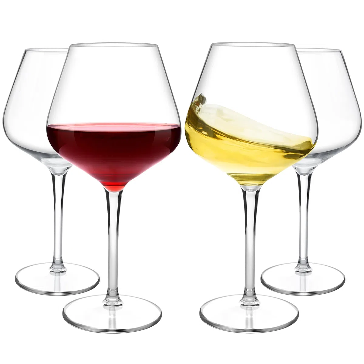 HAHASHOW Copas de Vino Tinto de Plástico Tritan Irrompibles Transparentes,530ml Juego de Vasos de Vino Inastillables Aptos Para Lavavajillas,Restaurantes y Fiestas, Juego de 4
