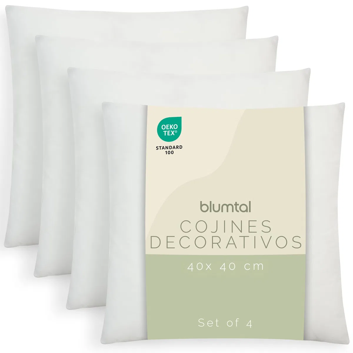 Blumtal Relleno cojin 40x40 cm - Relleno para Cojines 40x40 cm Certificado Oeko-Tex - Relleno de Cojines 40x40 de poliéster - Relleno Cojines 40x40 Lavable - Relleno cojin 40 x 40 - Relleno Almohada