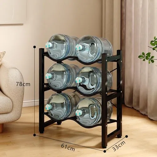 Estante para Botellas de Agua Resistente para 5 Botellas, Soporte para Botellas de Agua de Acero al Carbono, Adecuado para oficinas y cocinas, Enfriador Que Ahorra Espacio con Patas de Goma