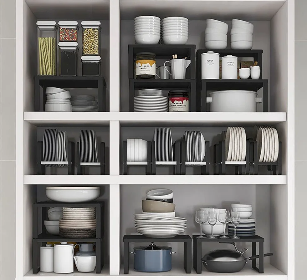 YunNasi Estante en Acero Inoxidable Estante Organizador de Cocina para Almacenamiento de Cocina Almacenamiento de Baño Organizador de Maquillaje Organizador de Armario (L:30x28x15 cm, 1 Unidad)