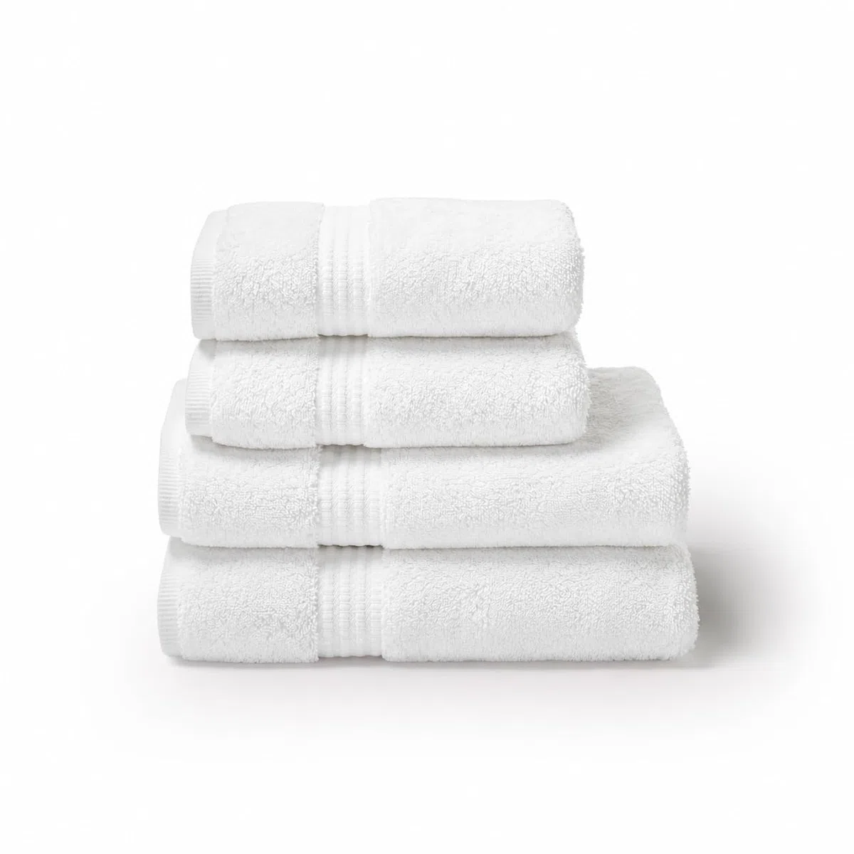 TRAMAS+ Toallas de Baño Grandes, Pack de 4 Toallas Premium 700 GR, 100% Algodón, Secado Rápido y Absorbente, 2 Toallas de 70x140 cm y 2 Toallas de 50x100, Blanco