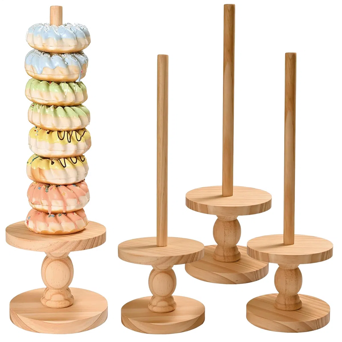 Soporte para Donuts Estante Expositor | Torre Para Donas Y Bagels Para Postres Bodas Cumpleaños Navidad Shower Mesa De Catering Buffet Hogar Restaurante Casa De