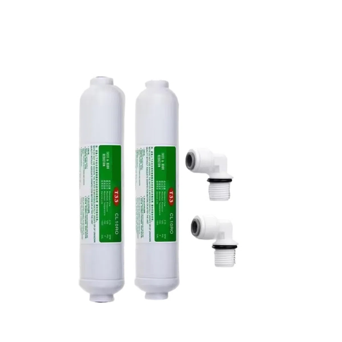 Accesorio universal for purificador de agua con elemento filtrante de carbón activado T33Post | Cartucho de filtro en línea de 10 pulgadas utilizado for ajustar el sabor del agua en sistemas de purificación de agua(2pcs)