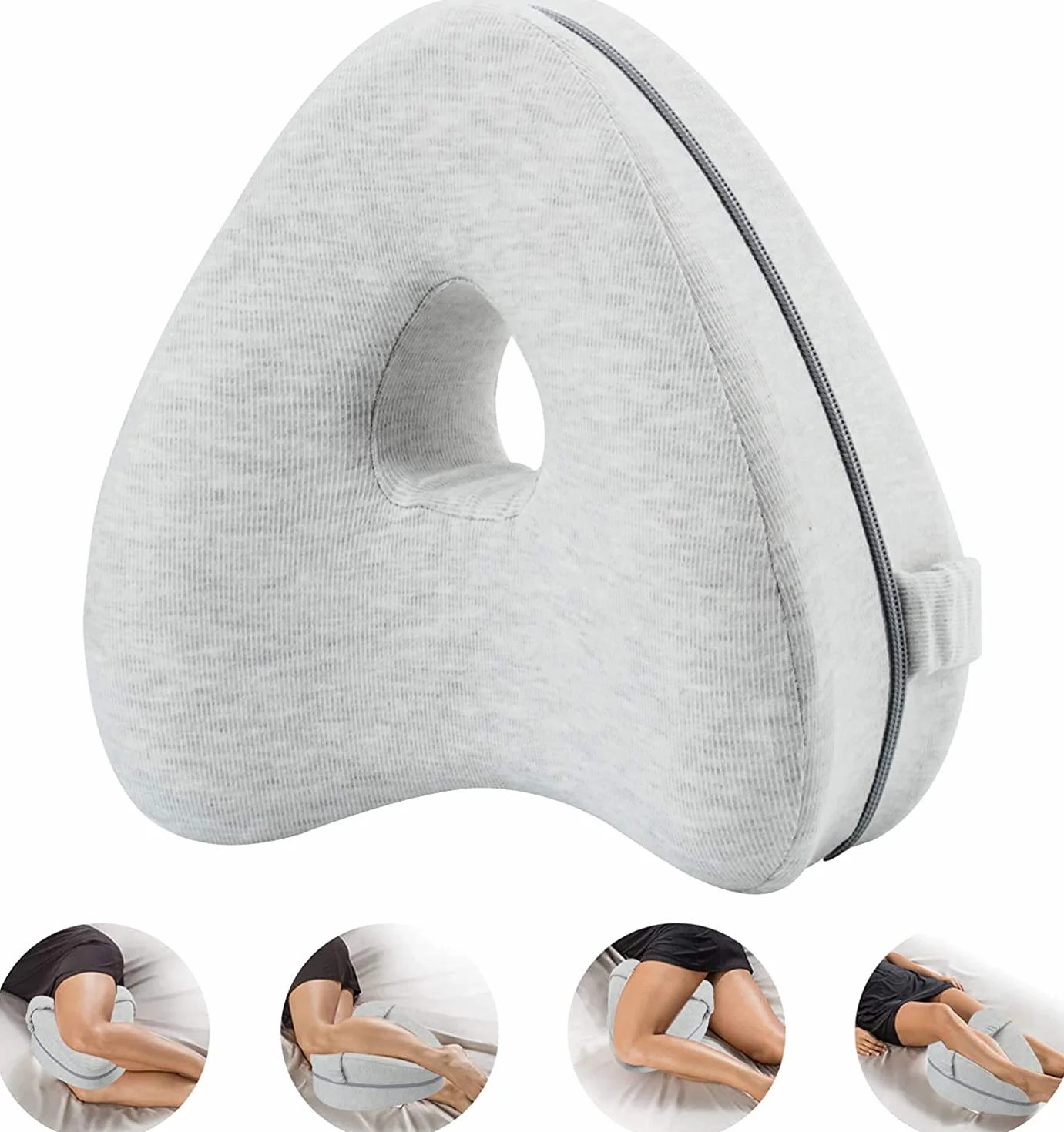 CREATESTAR Almohada para Piernas, Almohada Rodillas para Dormir Almohada para Dormir de Lado de Espuma Viscoelástica, Alivia el Dolor de Espalda,Caderas, Piernas, Rodillas y Tobillos