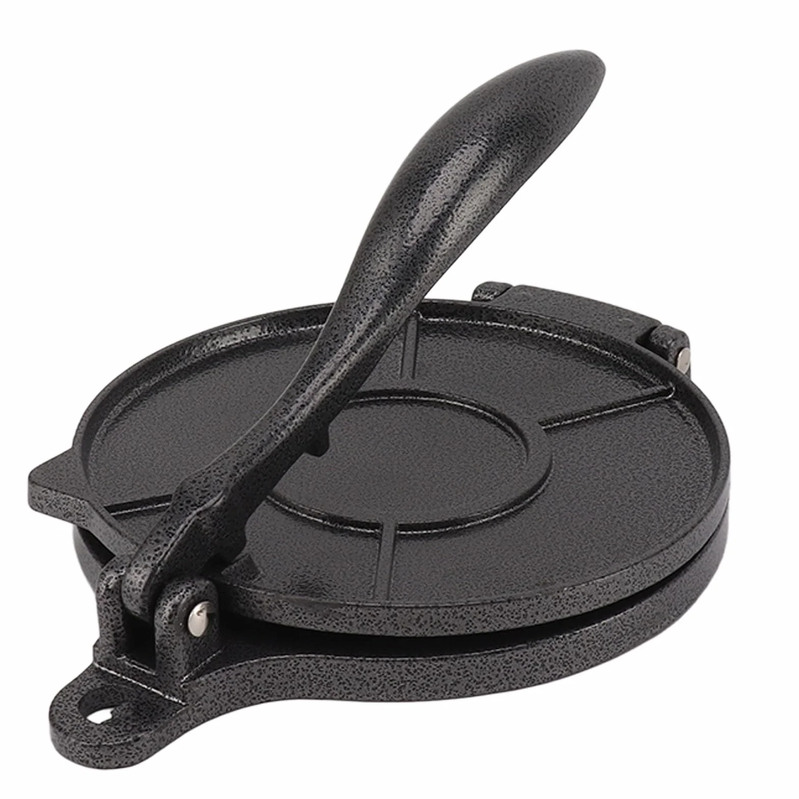 Prensa de Tortilla Manual de Aleación de Aluminio para Hacer Hamburguesas de Pastel de Pizza (16cm negro)