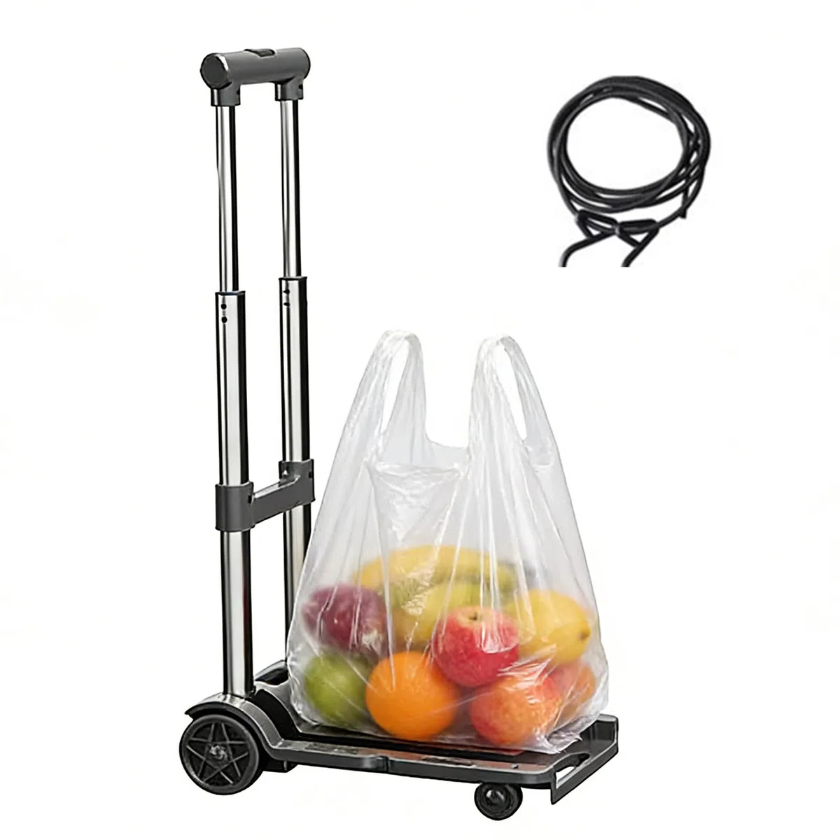 Carretilla De Mano Plegable Carretilla Portátil con Ruedas Rodantes y | Carretilla De Mano Plegable Con Altura Ajustable para en Garaje, Transporte, Compras, Supermercado