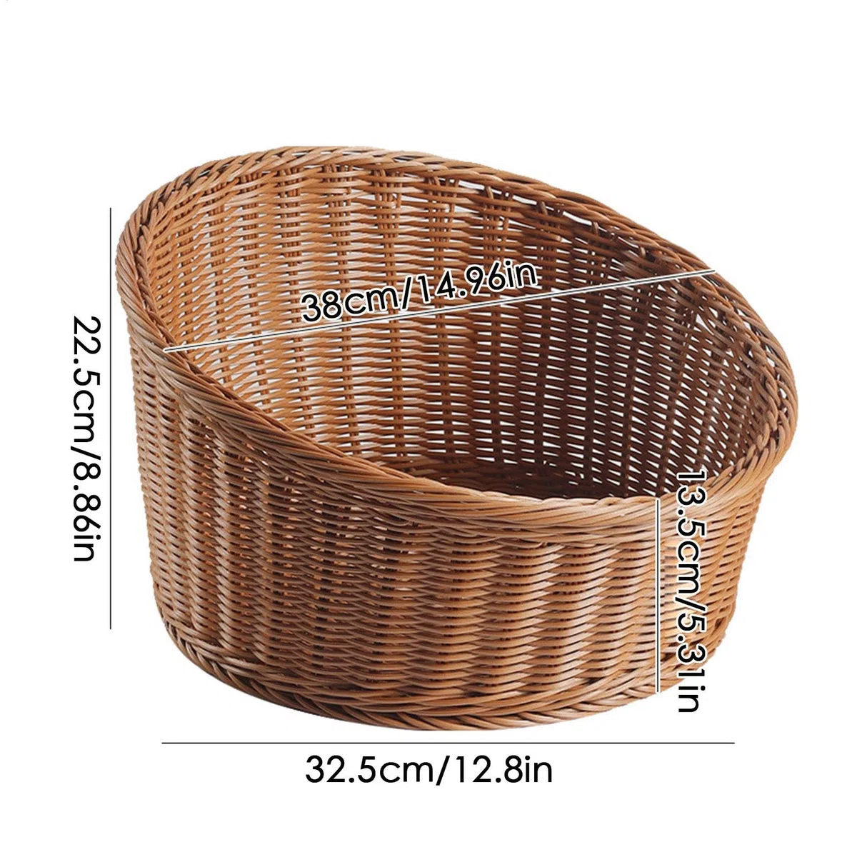 Cesta expositora para pan Bandeja Inclinada Expositora De Alimentos | Cesta De Mimbre Para Servir Pan mesa mostrador verduras y pasteles restaurante picnic panadería