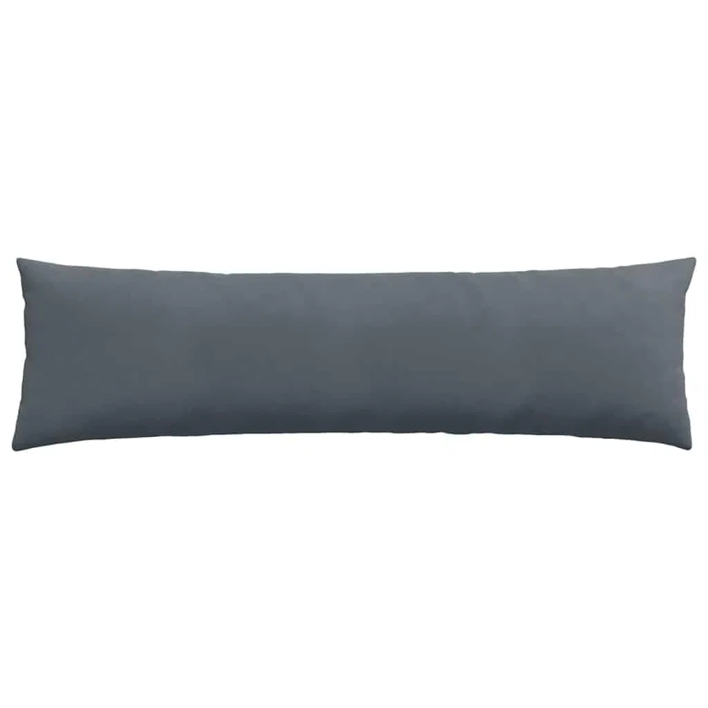 Juego de 2 cojines de sofá gris oscuro de pana de 145 x 40 cm con cremallera, funda extraíble para salón, dormitorio y oficina como cojín para banco