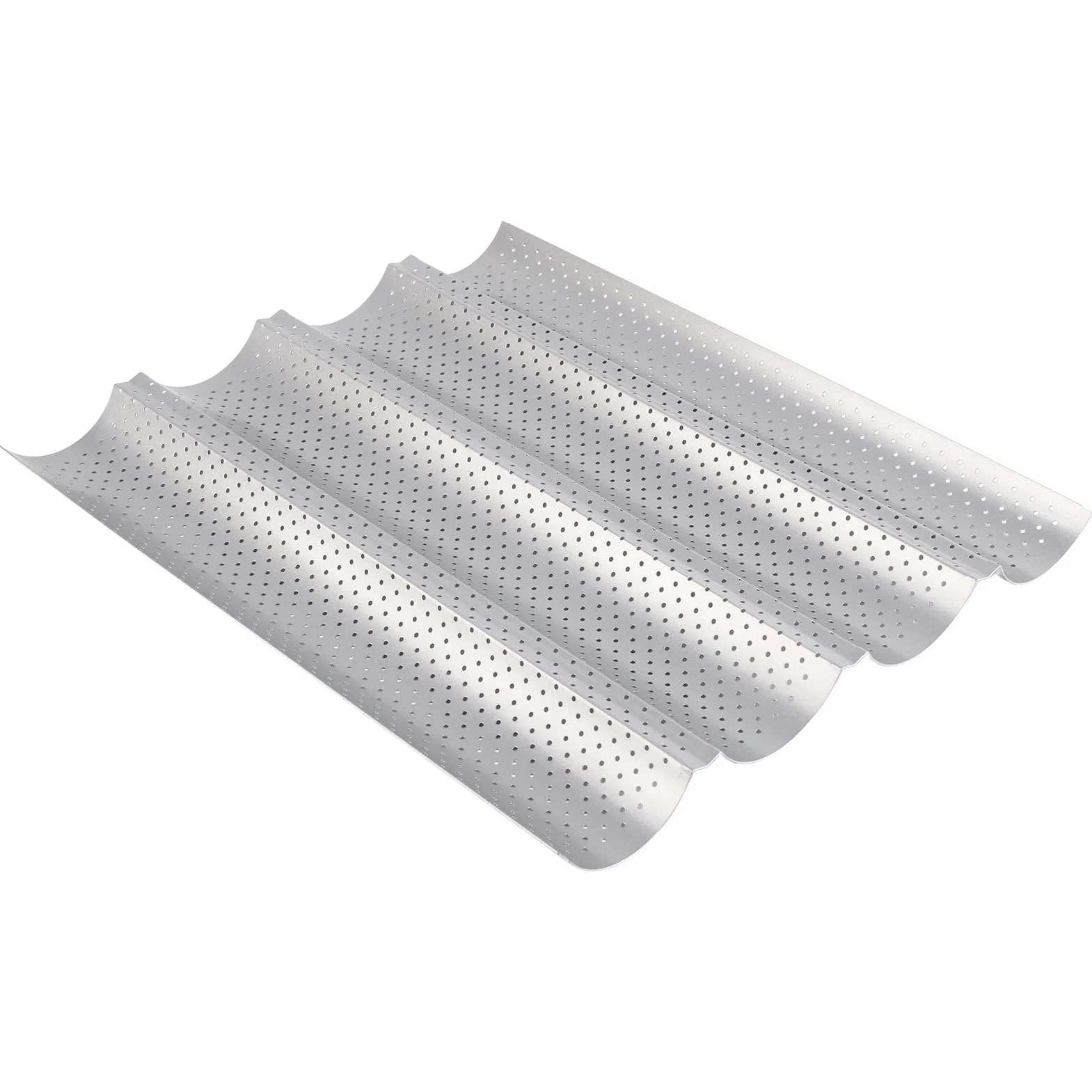 HEEPDD Moldes para hornear acero inoxidable antiadherente, múltiples ranuras y ondas, bandeja para pan francés y repostería, resistente y fácil limpieza, for uso profesional y doméstico