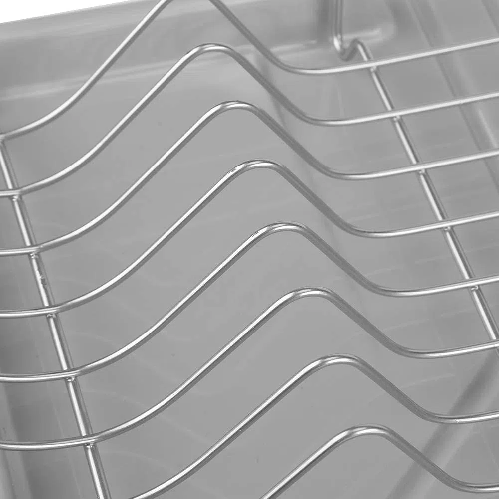 Escurreplatos de Cocina de Acero Inoxidable, Soporte para Utensilios de Fregadero, Dish Rack de Apoyo, 48 x 30 x 11 cm