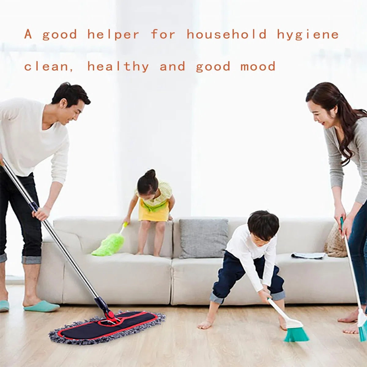 Trapeador de limpieza profunda para limpieza de pisos, ideal para madera dura, laminados, baldosas, almohadilla de trapeador de limpieza en seco y húmedo de microfibra A,135 * 70 * 10cm