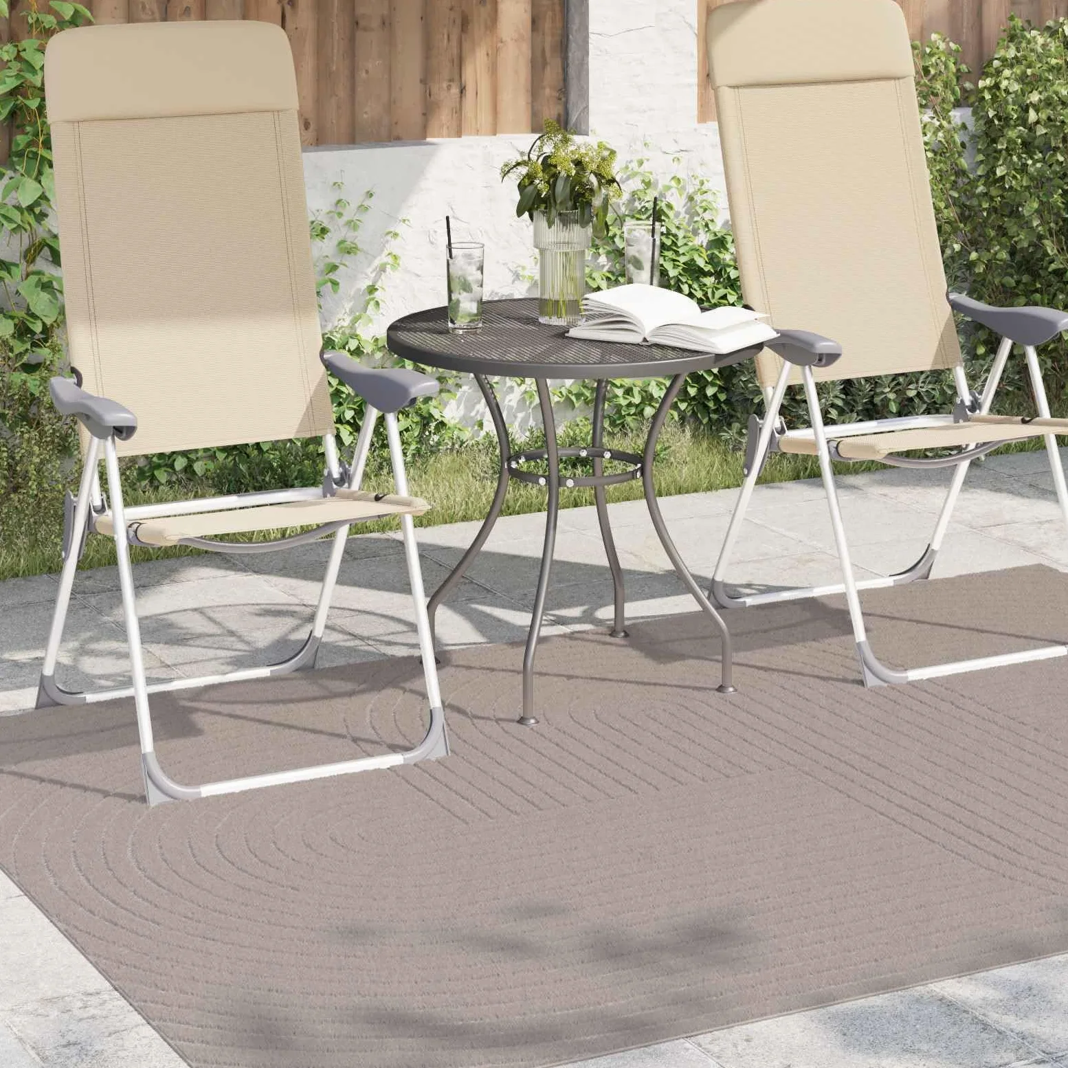 Alfombra Palmeras Beige 200 x 140 cm Poliéster Antideslizante Lavable para Salón Pasillo Terraza Moderna Suave Duradero con Amortiguación de Ruido