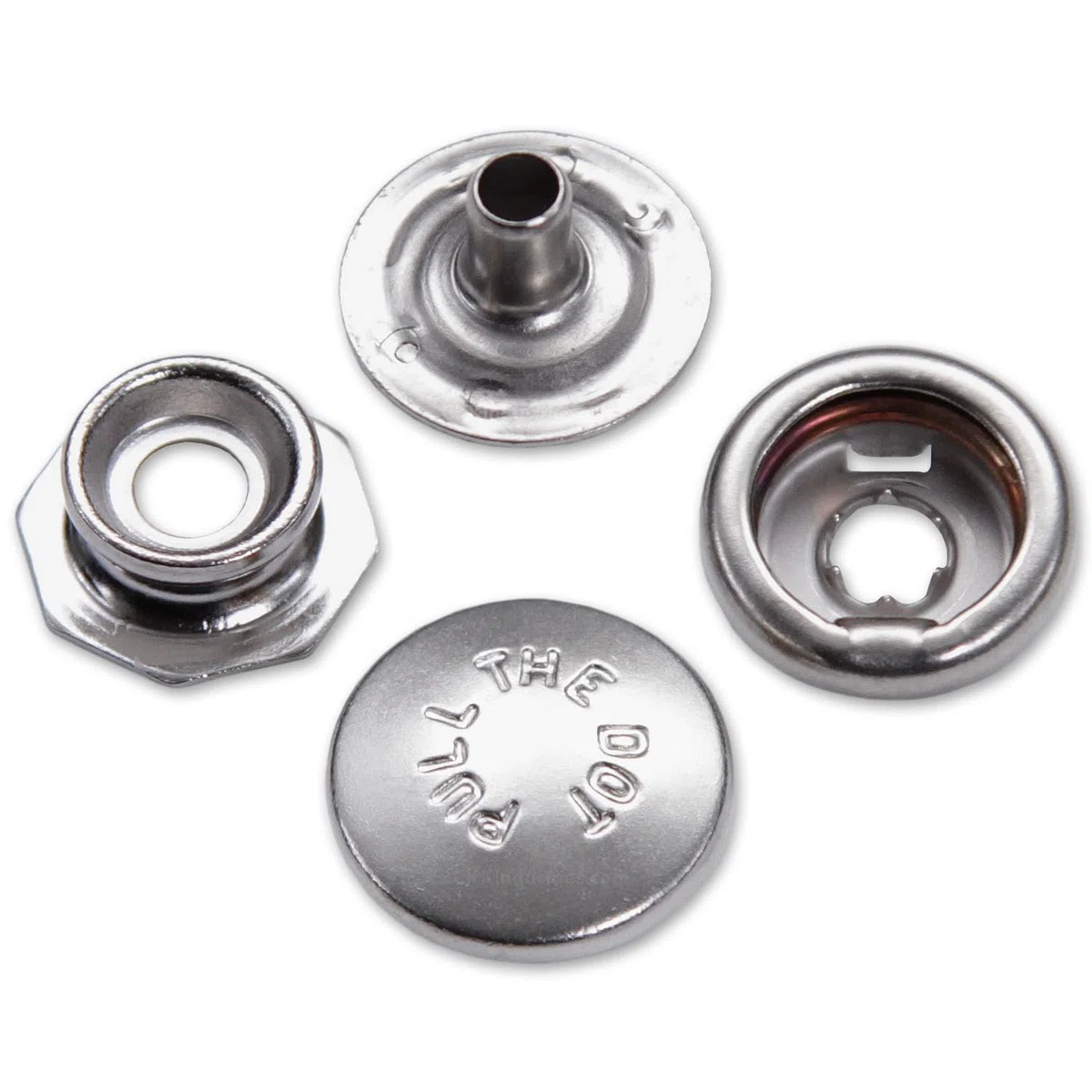 HolsterSmith Juego de broches de metal (línea 24) - (tira del punto) - (níquel plateado) - (1 juego) - para cuero, fundas, fundas, bolsas y ropa