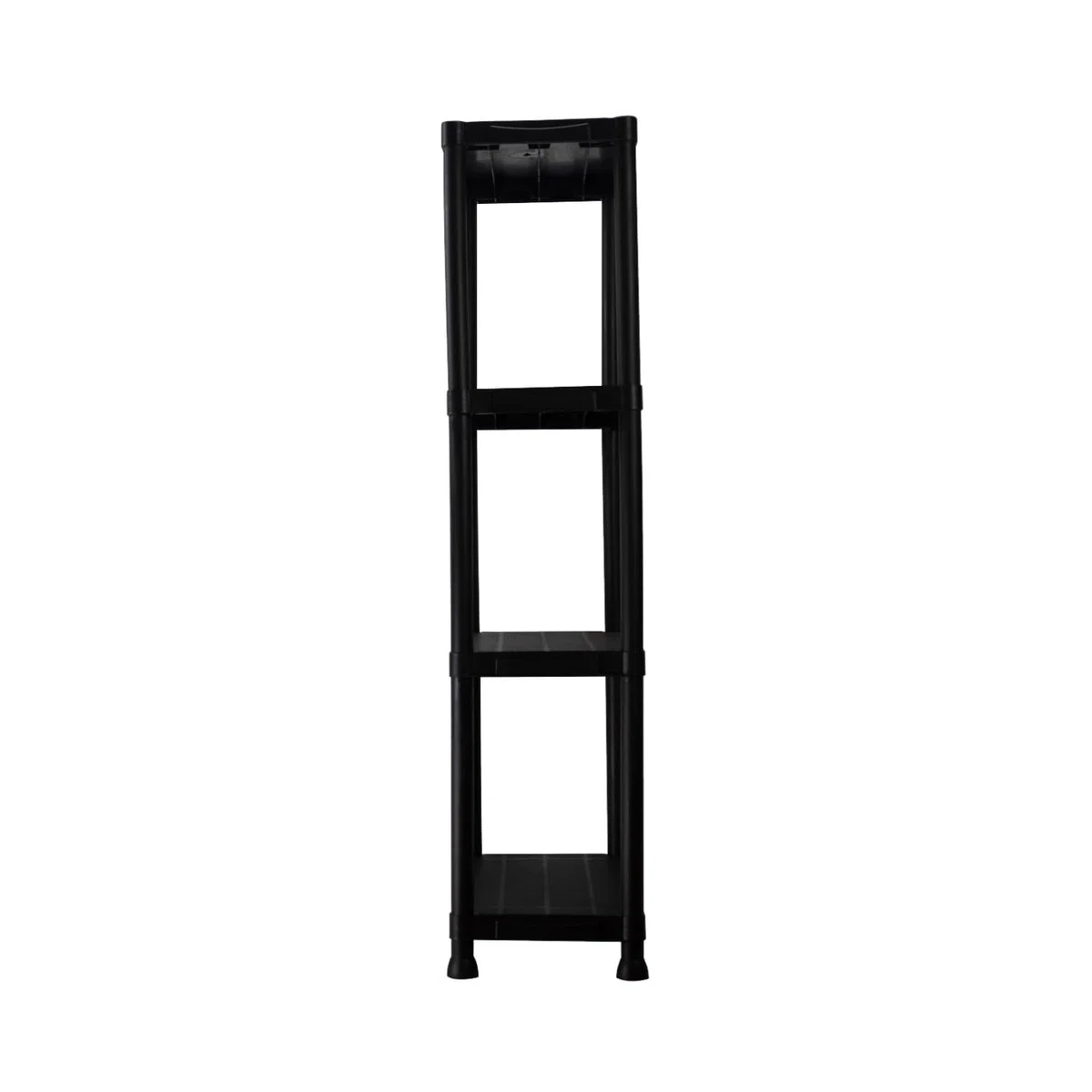 THINIA HOME - Estantería Almacenaje, Polipropileno PP, Multiusos, Hogar, Trastero, Domitorio y Cocina, 4 Baldas, Carga Máxima 100Kg, 61x31x131cm (Largo x Ancho x Alto), Color Negro