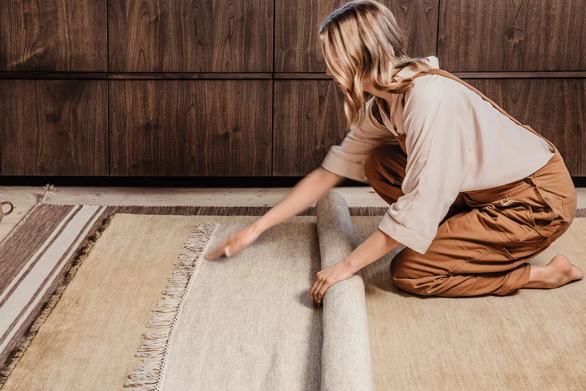 RugVista Melange Alfombra, 80 x 400 cm, Beige | Rectangular, Pelo corto, Limpieza en seco, Oeko-Tex 100, Sala de estar, Comedor, Dormitorio, Cocina, Pasillo