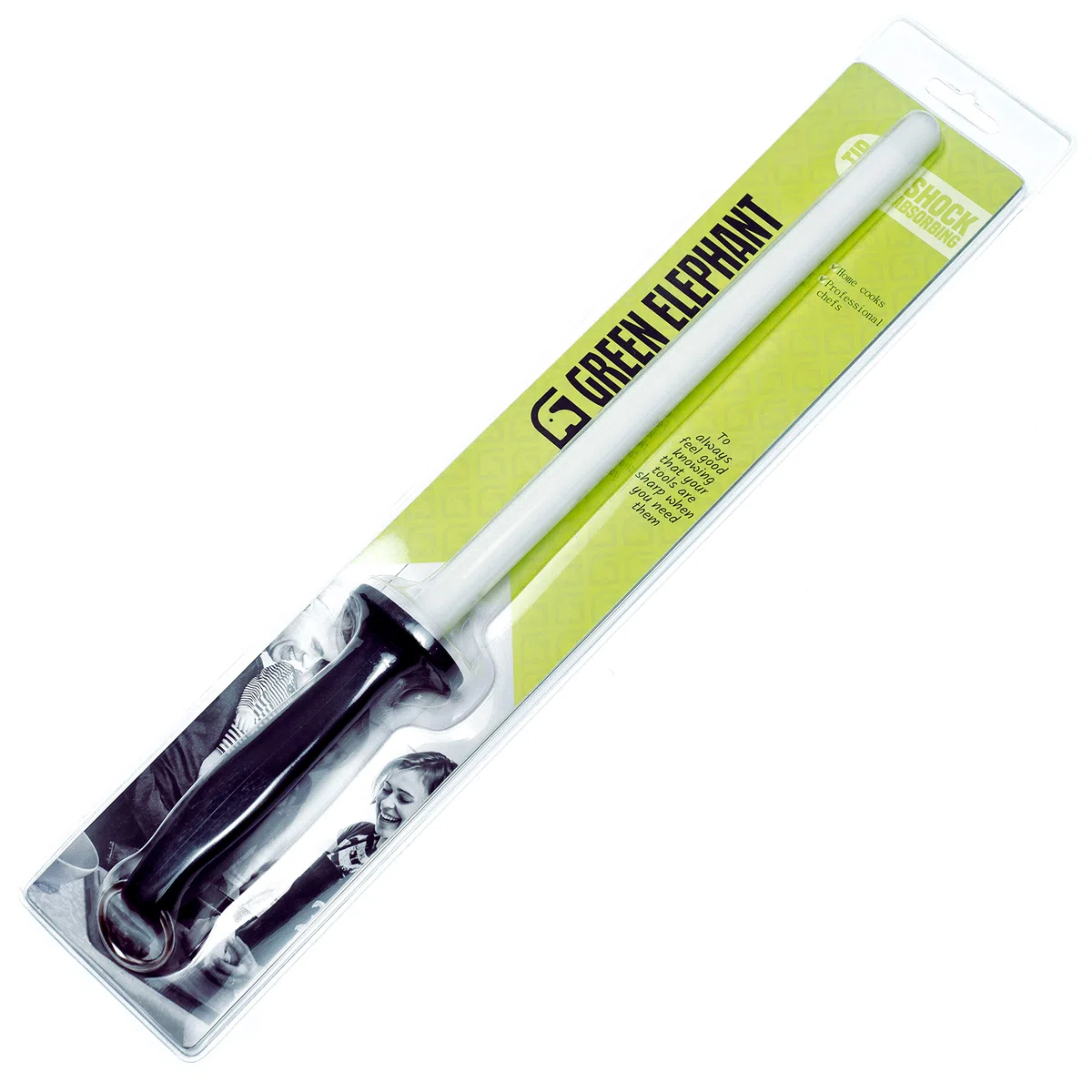 Afilador de Cuchillos Green Elephant, Hecho en cerámica Ligera y Duradera, afila Cuchillos rápidamente sin esfuerzos, Longitud 27,9 cm
