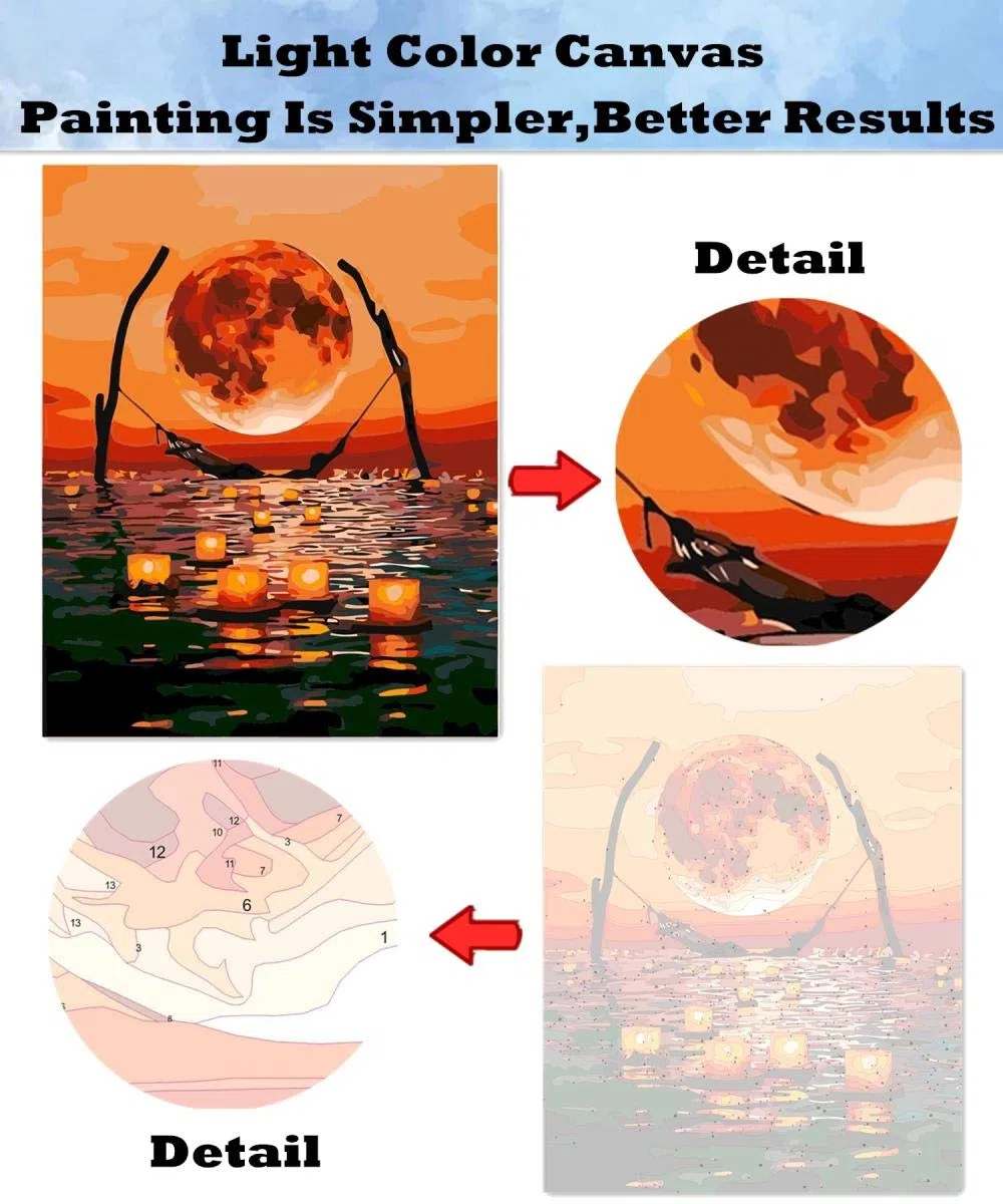 mnbhj Personalizados Para Pintar Por Números Para Adultos，Pintura Al Óleo Personalizada Según Tus Fotos,Pintura Al Óleo DIY Kit Para Principiantes,Regalos de Bricolaje（40 * 50CM，36 Coloress）