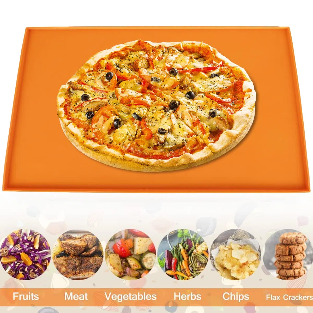 6 hojas cuadradas de silicona deshidratadoras con raspador de silicona, bandejas antiadherentes para deshidratadores de frutas y alimentos de 12 pulgadas, frutas y verduras, secador de hierbas