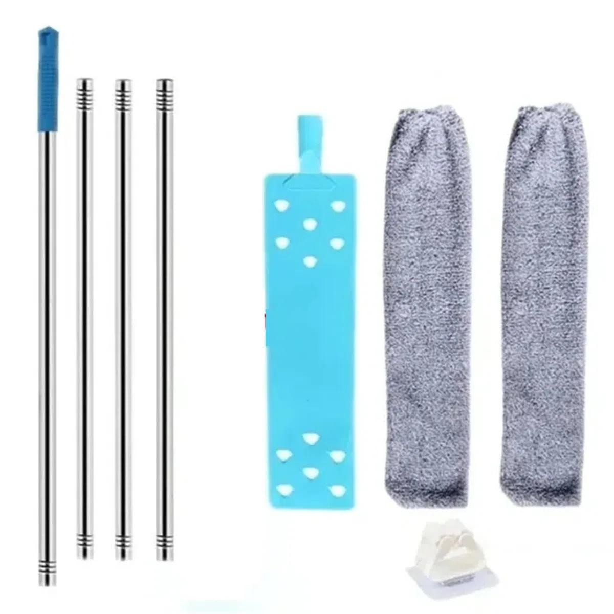Plumero Fregona de Polvo Desmontable con Mango Largo, Limpiador Huecos for Suelo, Techo, Cama, Muebles, sofá, Herramienta Limpieza Integral Microfibra Flexible(220cm Mop4)