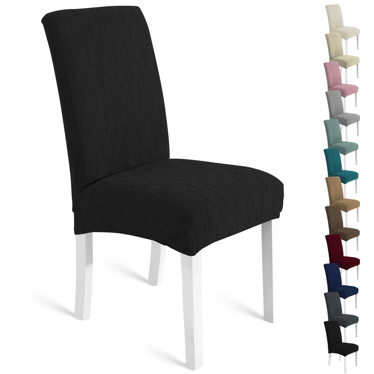 Ystyle Fundas Sillas de Comedor Pack 4 Extensible, Fundas Sillas Elástico Universal Ajustables, Súper Suave Cómodo Antiarañazos para Banquetes Hogar Restaurante Hotel, Negro