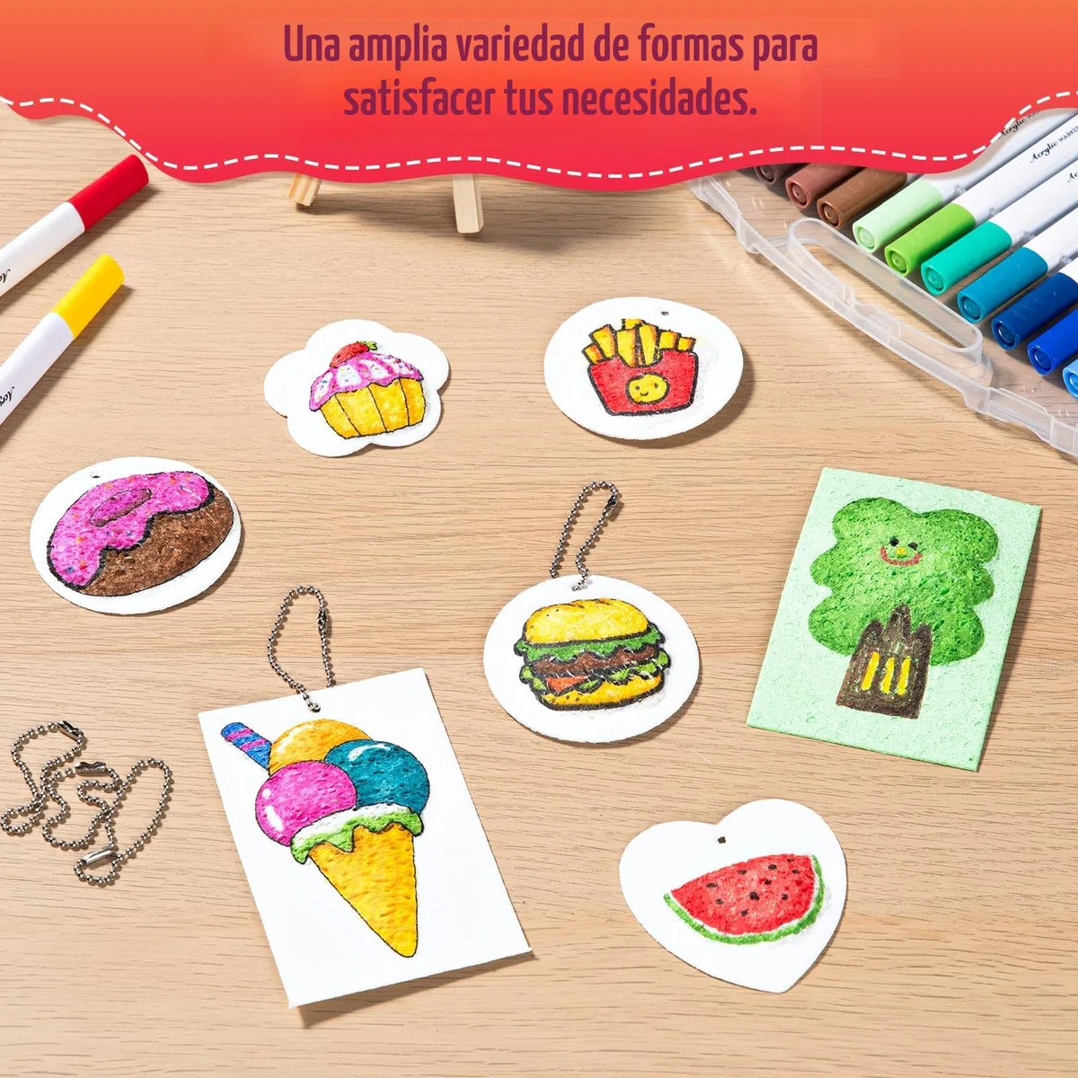 EXTSUD Magisches Puffy Paint, 68 piezas 3D espuma Textura Juego de pintura para niños con 30 espuma de papel de pintura 24 marcadores, accesorios de arte DIY y kit creativo