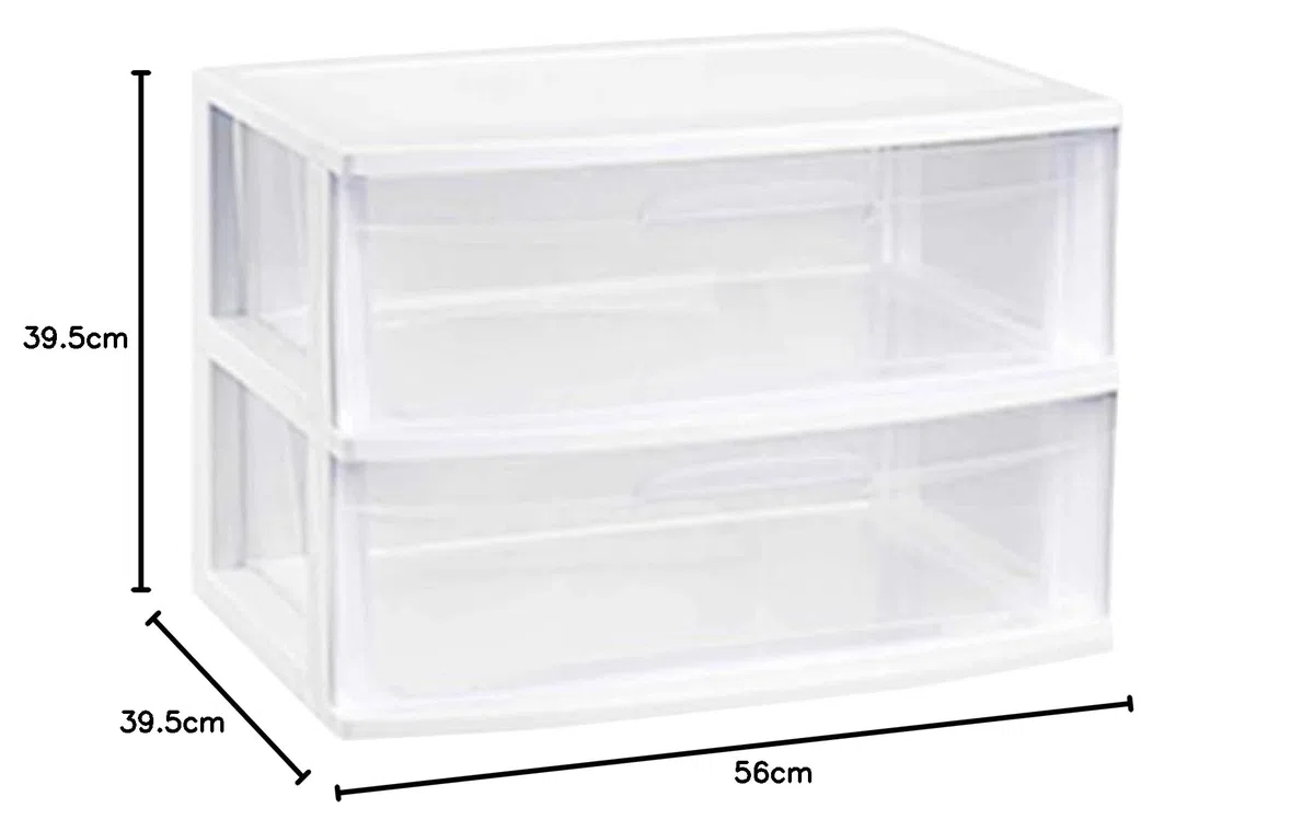 Acan Cajonera Nilo de 2 cajones en Color Blanco 41 x 56 x 39.5 cm