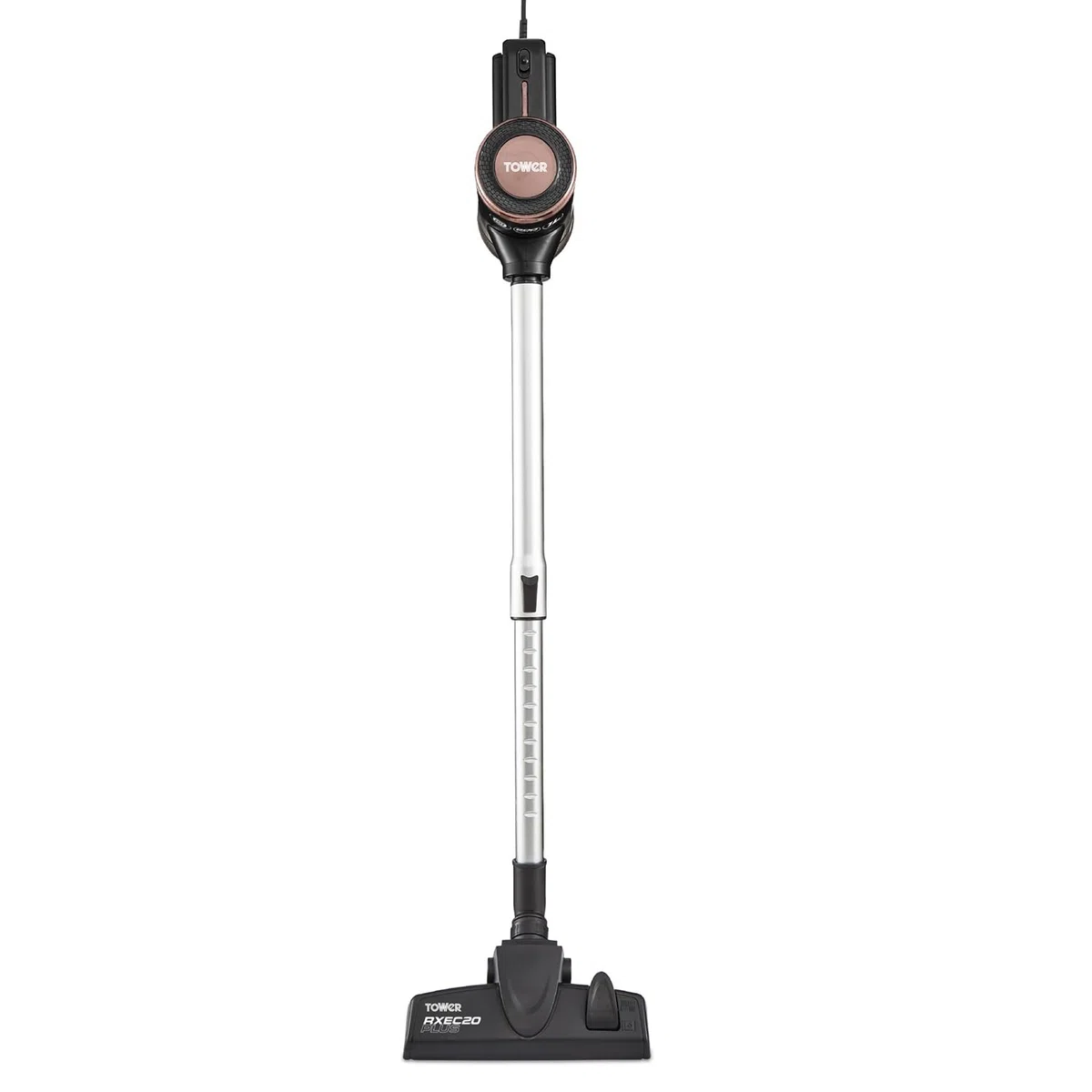 Tower T513005BLG XEC20 Plus Aspirador Vertical 3 en 1 – Aspiradora con Cable con Succión Ciclónica, Filtro HEPA 13 Integrado y Modo Aspirador de Mano Extraíble – Negro y Rosa Oro