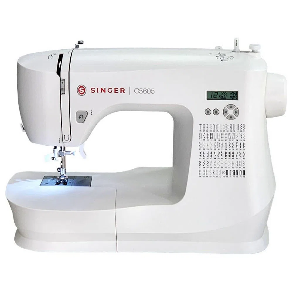 Máquina de Coser electrónica Singer C5605, Puntadas de Costura, elásticos, Bordados Puntadas Decorativas, Ojales Doble Lazada del pie para Tejidos Gruesos Exclusiva de CUCIREONLINE