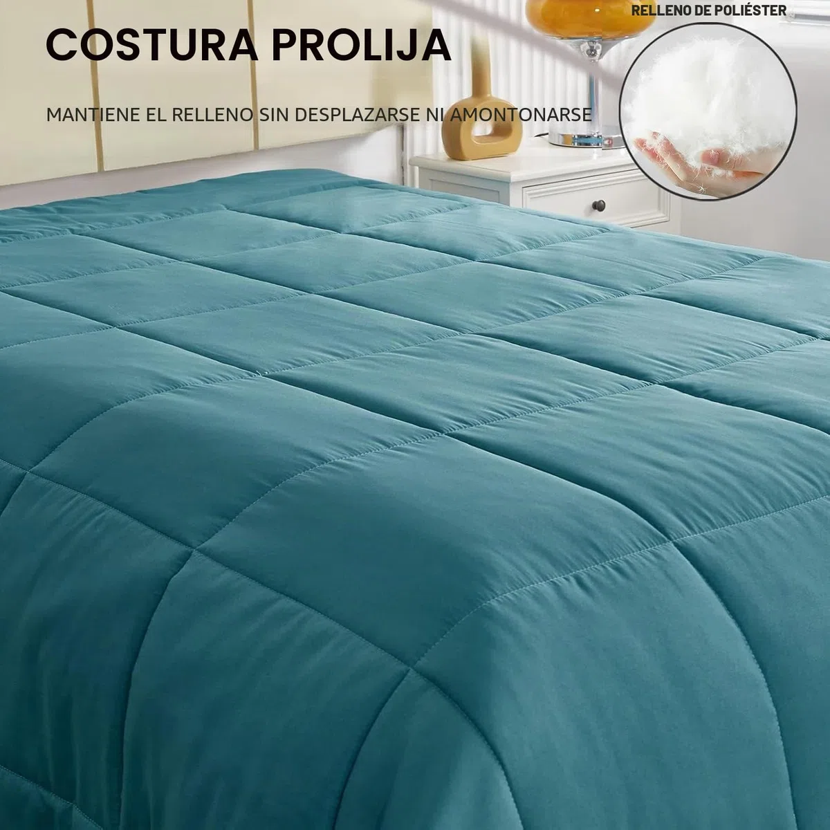 Exclusivo Mezcla Edredón para Cama 135/150, Edredón Nórdico Suave, Reversible y Transpirable, 220 gr/m² en Microfibra, Adecuado para Verano, Verde Azulado Polvoriento/Azul Balneario (220 x 230 cm)