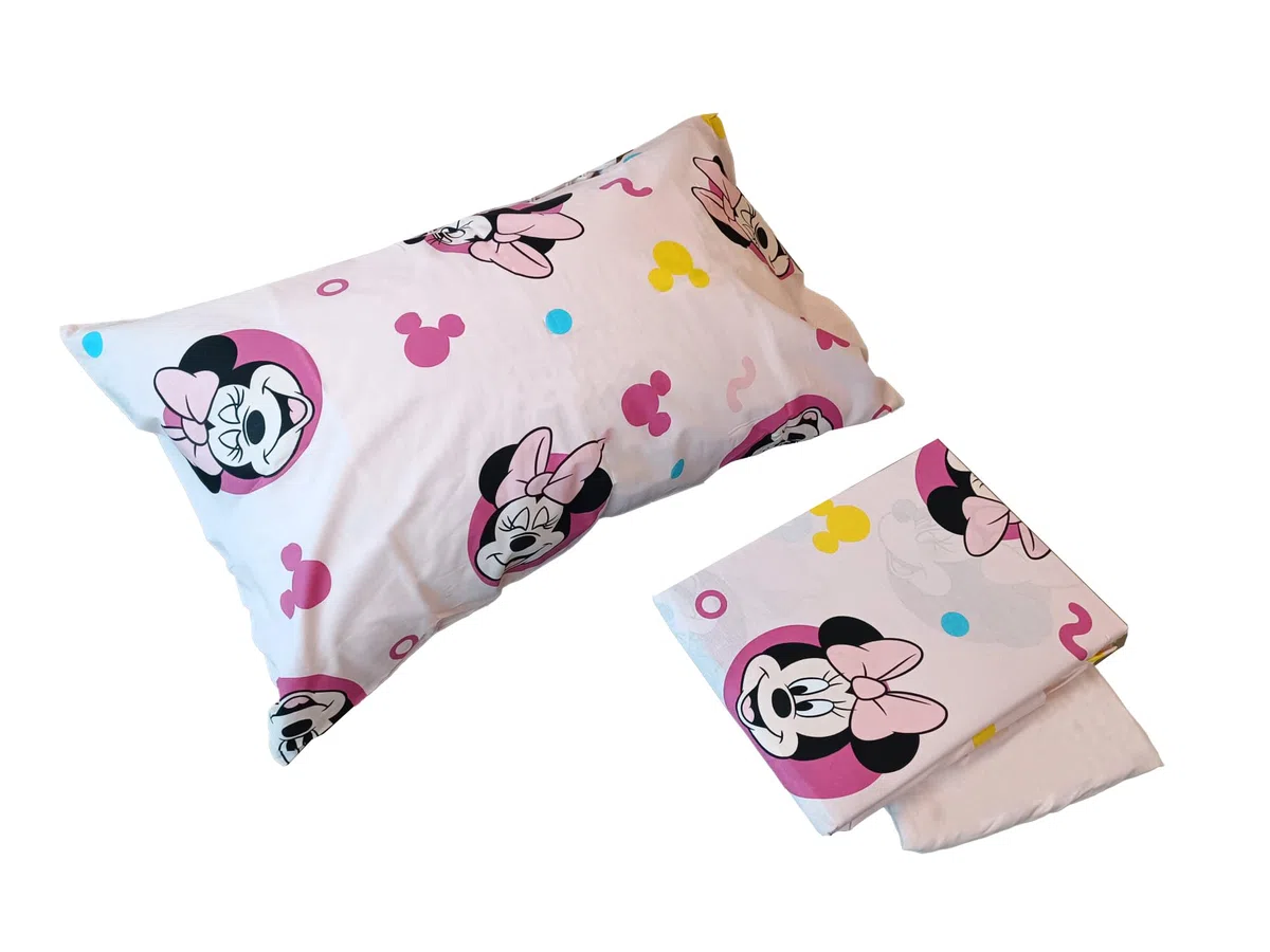 Minnie - Juego de sábanas Completo para Cama de Plaza y Media, sábana encimera, sábana Bajera Ajustable, Funda de Almohada, Color Rosa, Disney, 100% algodón, Producto Oficial