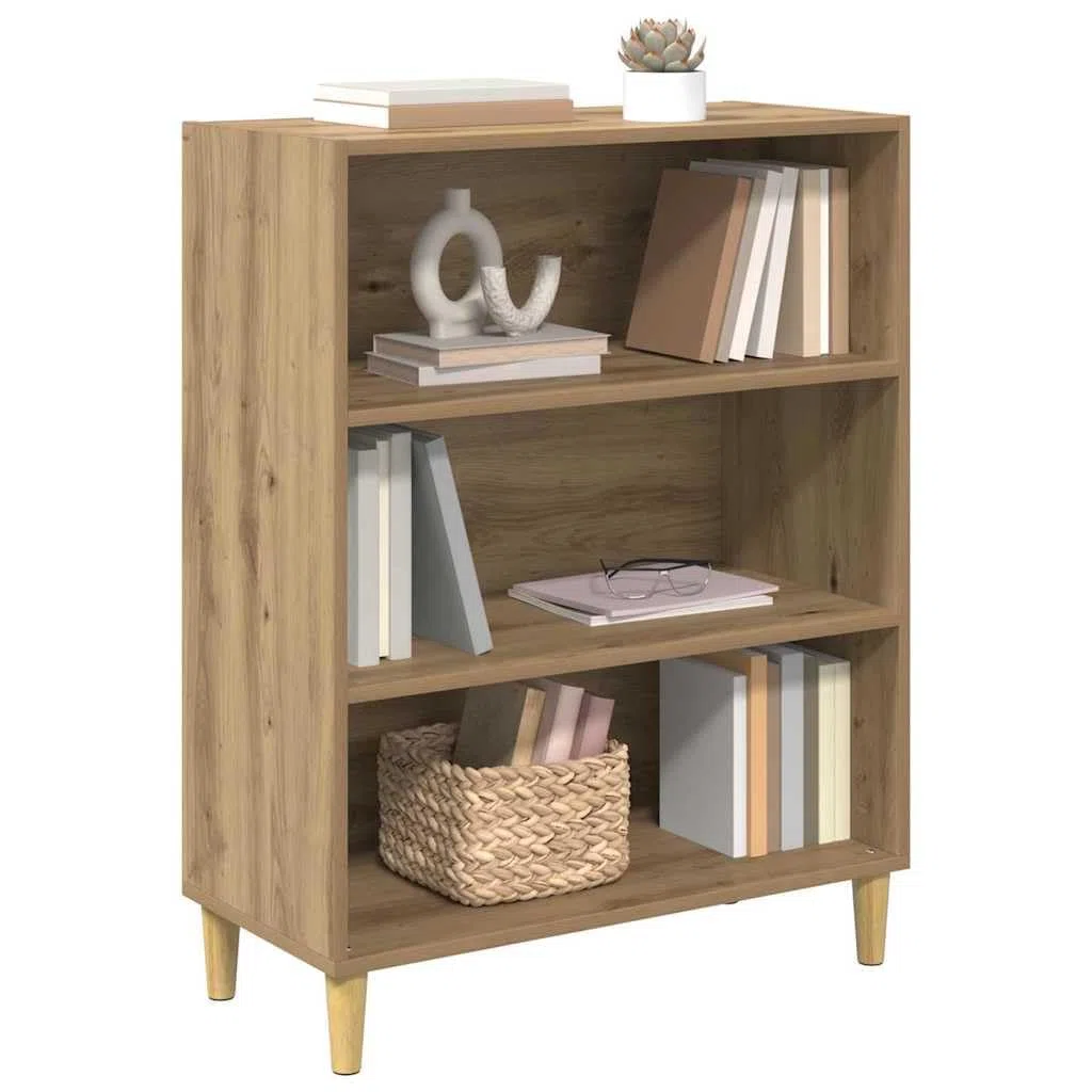 Aparador de madera de roble Artisan, 69,5 x 32,5 x 90 cm, con estantes y superficie resistente a las manchas para comedor y sala de estar, mueble de pie con robusto